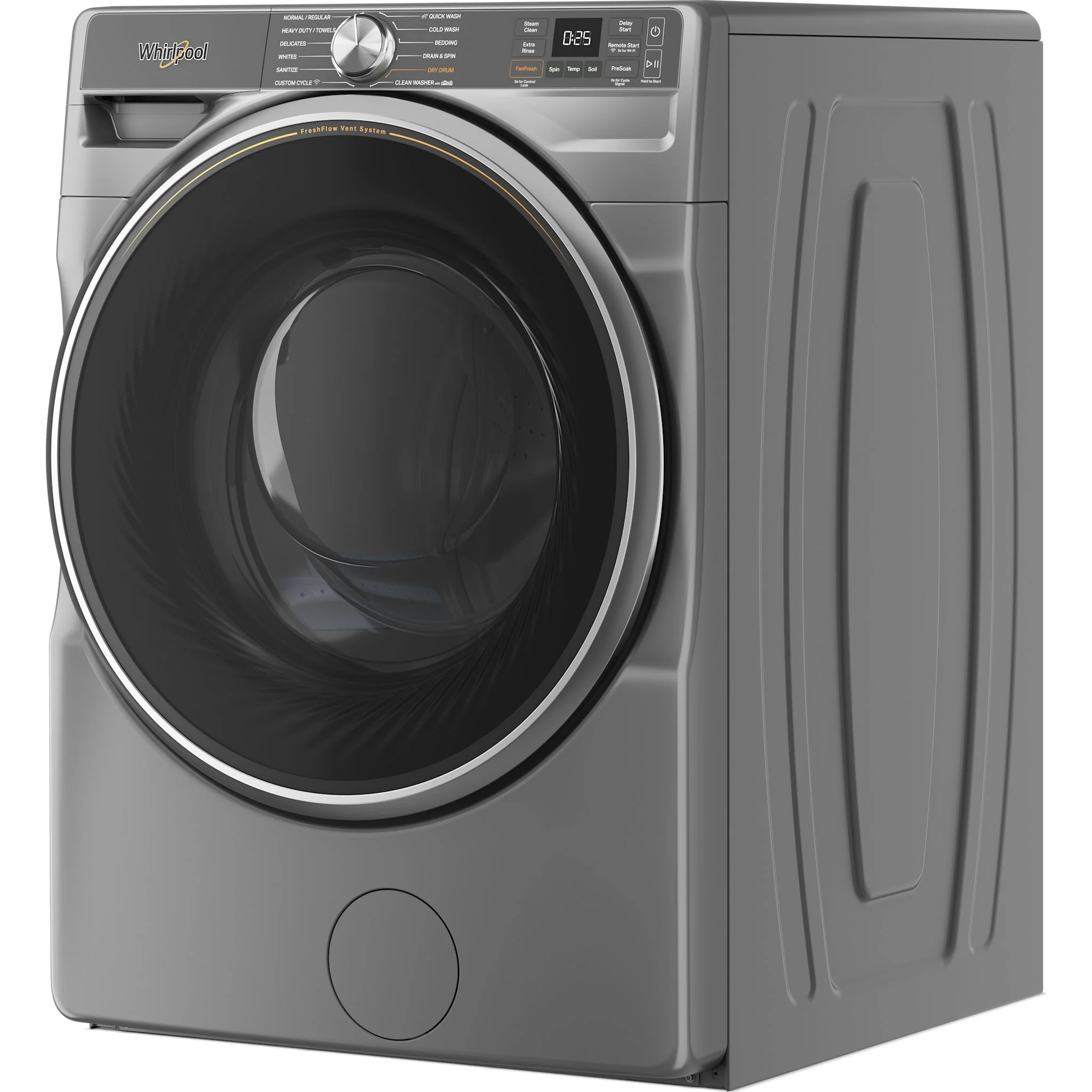 Whirlpool 5.8 cu. ft. Smart Front Load ENERGY STAR Certified Washer with FreshFlowVent System and AI Intelligent Wash -Radiant Silver (WFW6720RR) - Image 2
