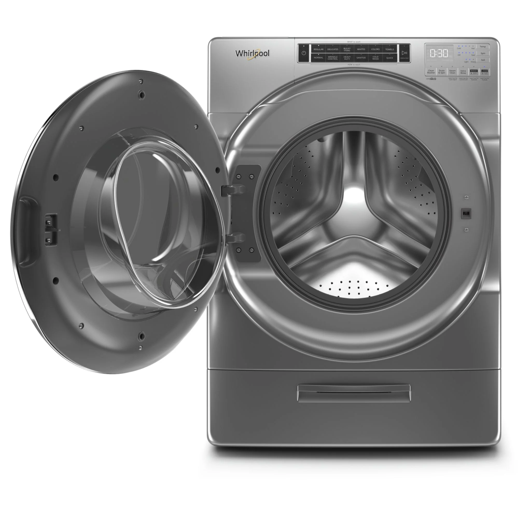 Whirlpool 5.8 cu. ft. I.E.C. Front Load Washer with Load & GoXL Dispenser -Chrome Shadow (WFW8620HC) - Image 3