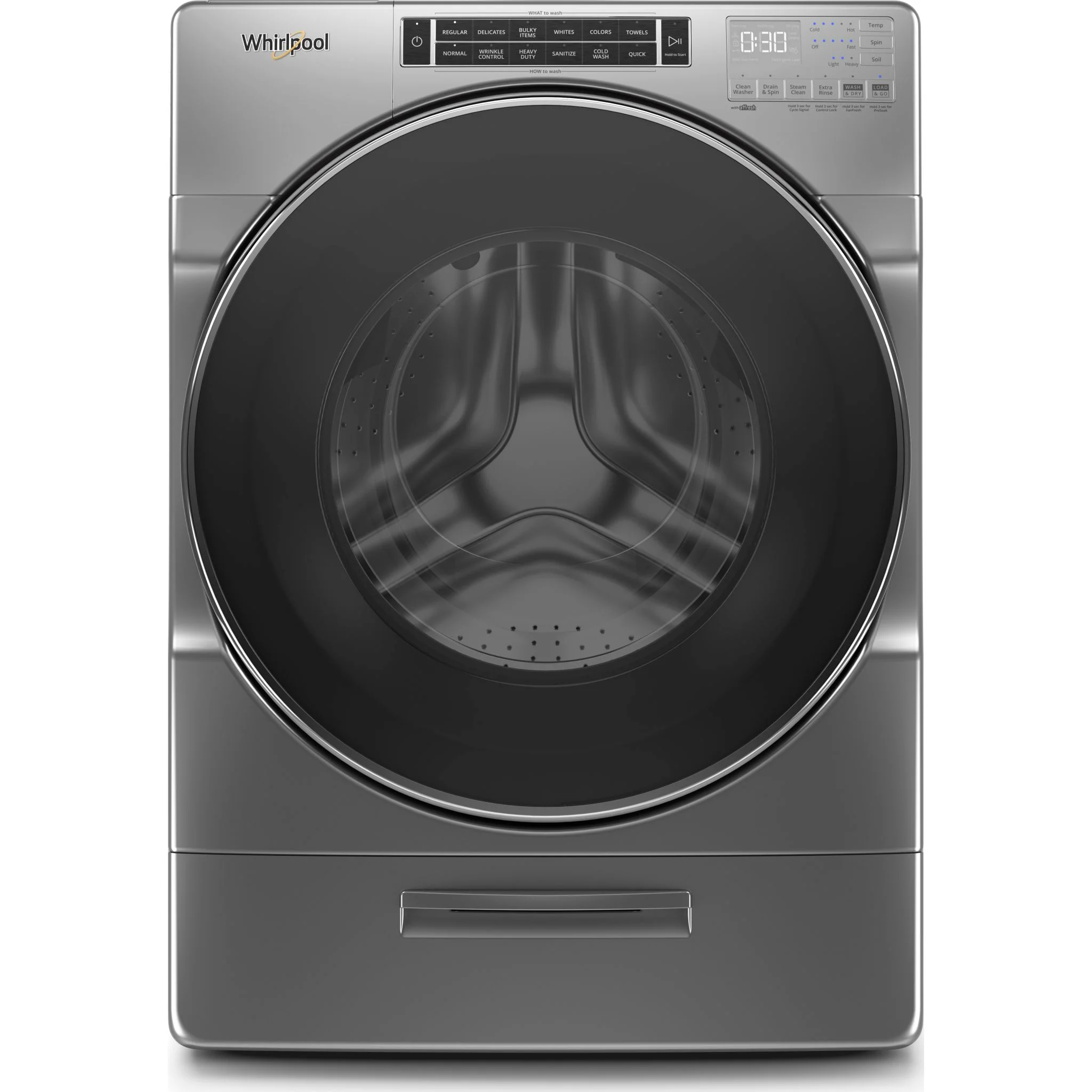 Whirlpool 5.8 cu. ft. I.E.C. Front Load Washer with Load & GoXL Dispenser -Chrome Shadow (WFW8620HC) - Image 9