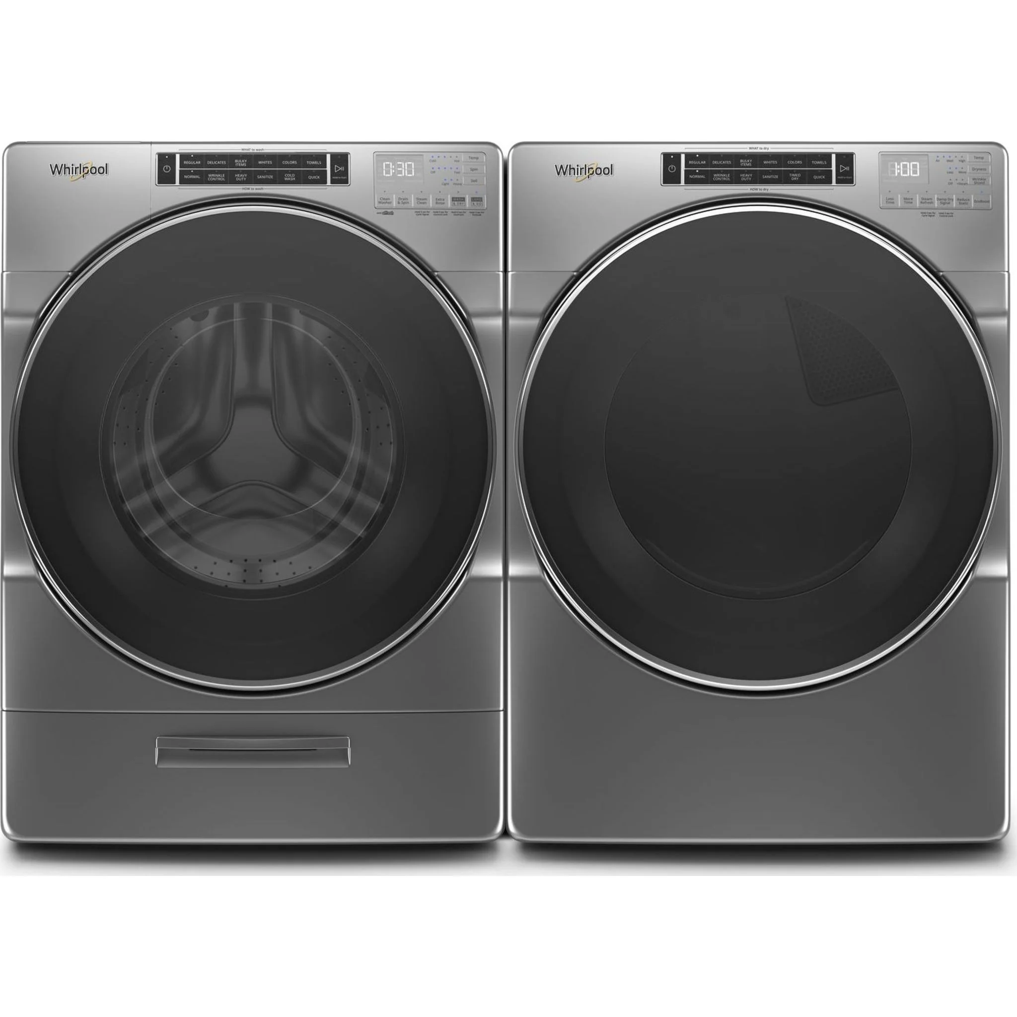 Whirlpool 7.4 cu. ft. Front Load Gas Dryer with Steam Cycles -Chrome Shadow (WGD8620HC) - Image 7
