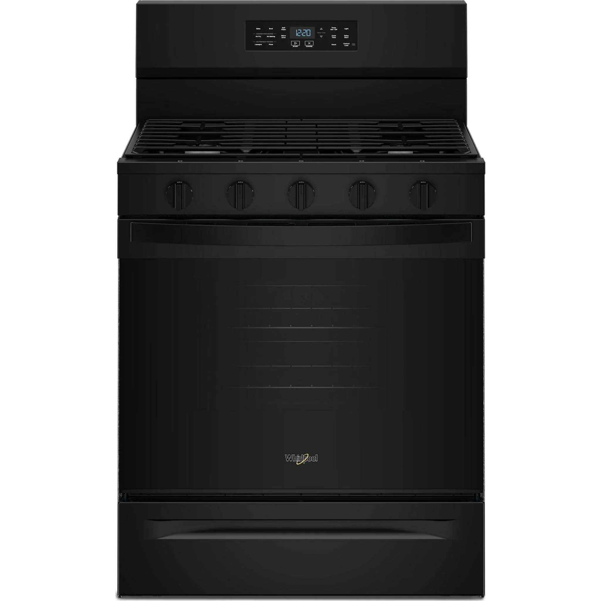 Whirlpool 30-inch Gas Range with Air Cooking Technology - Black (WFGS5730SB)
