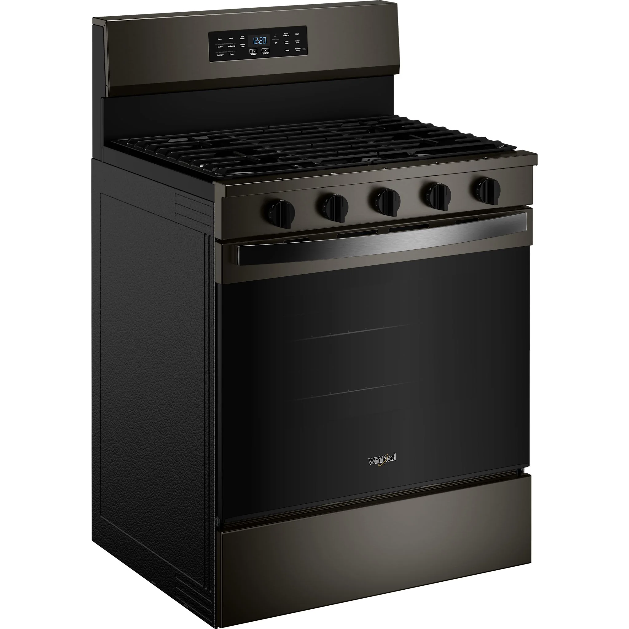 Whirlpool 30-inch Gas Range with Air Cooking Technology - Black-on-Stainless (WFGS5730SV) - Image 2