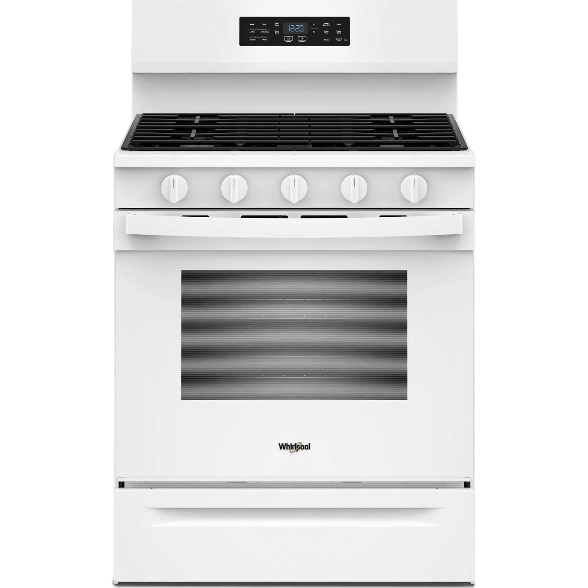 Whirlpool 30-inch Gas Range with Air Cooking Technology - White (WFGS5730SW)