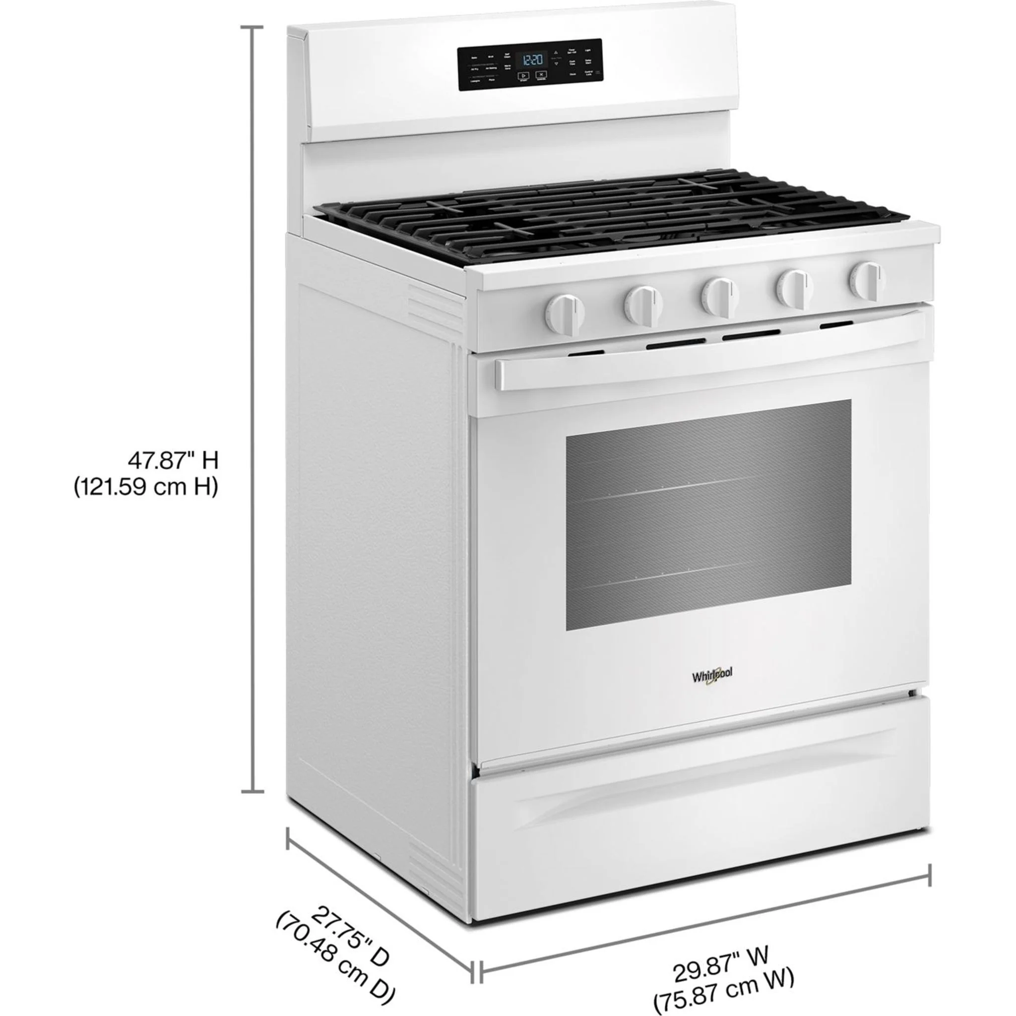 Whirlpool 30-inch Gas Range with Air Cooking Technology - White (WFGS5730SW) - Image 14