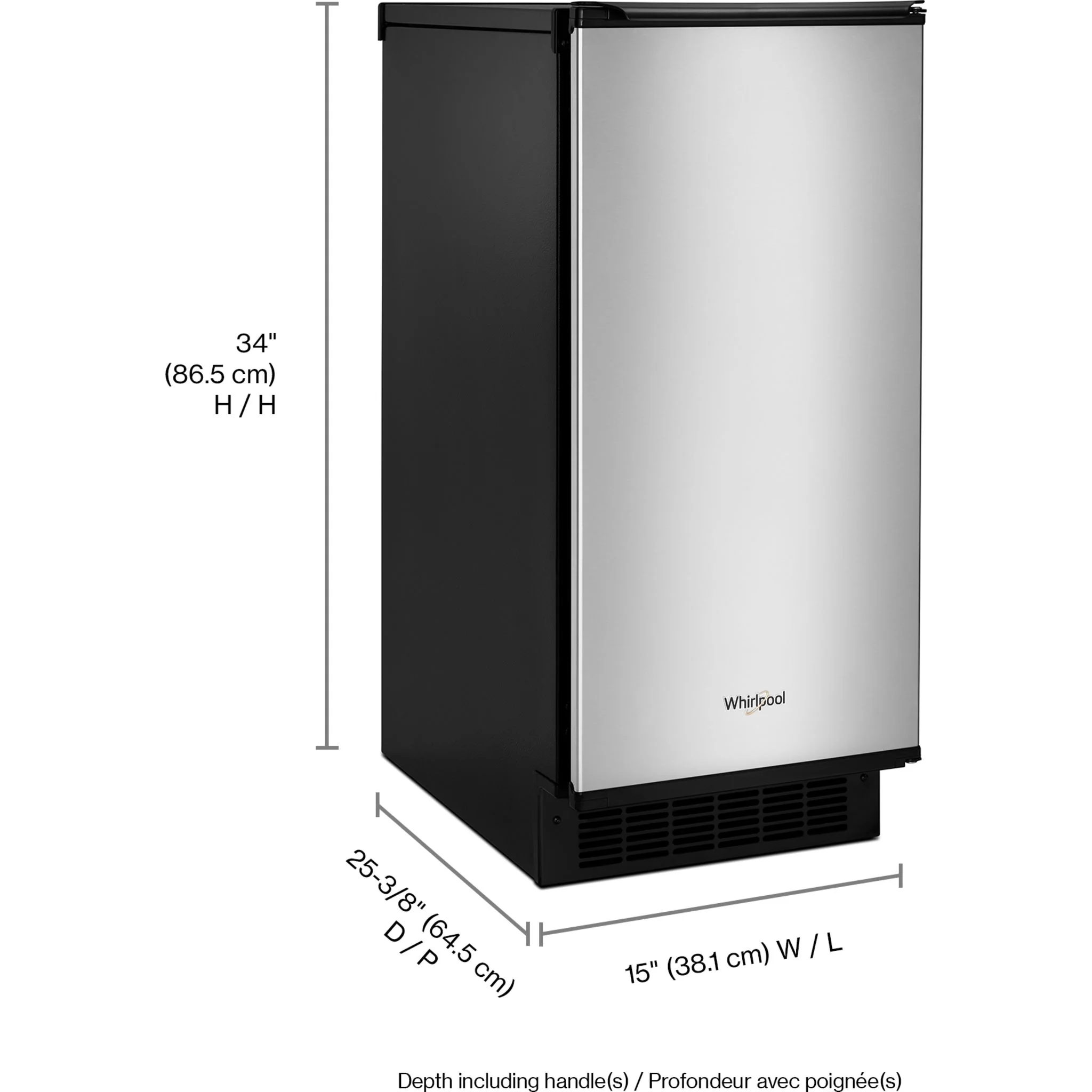 Whirlpool 15" Icemaker with Clear Ice Technology - Fingerprint Resistant Stainless Steel (WUI95X15HZ) - Image 3