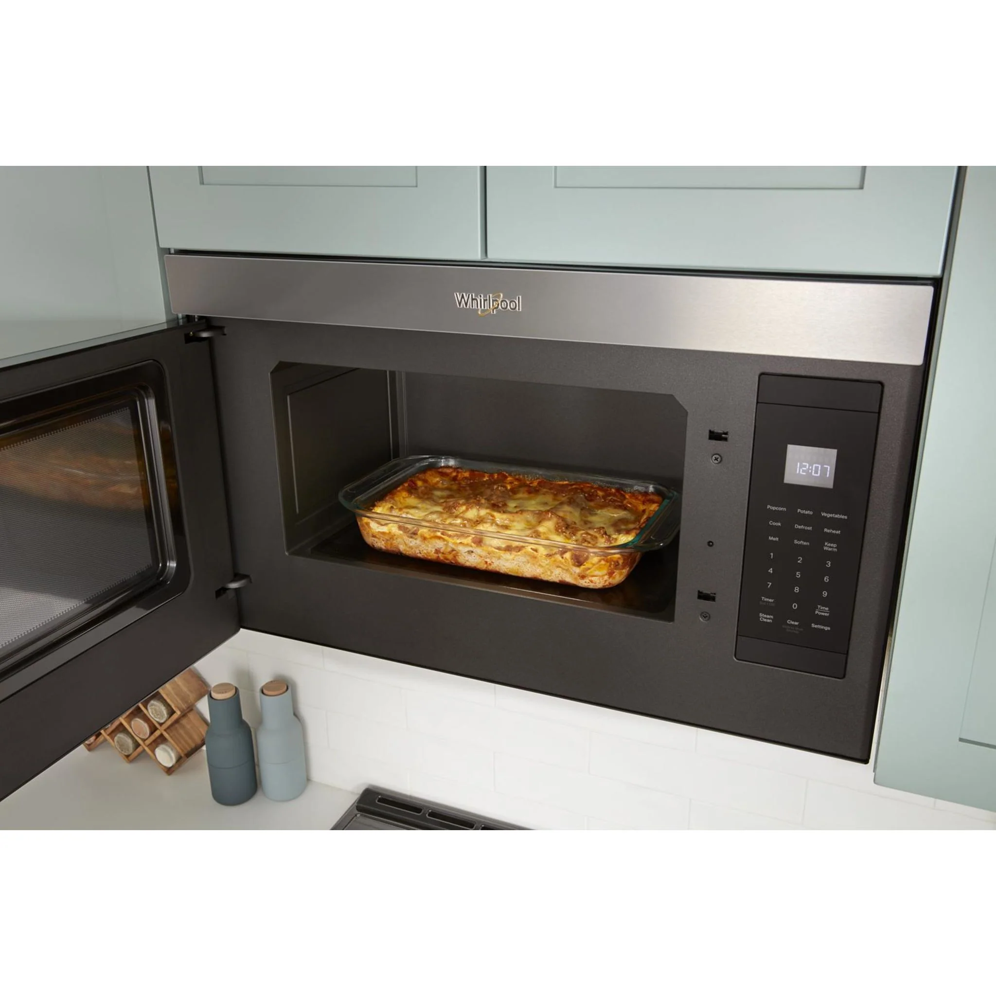Whirlpool Flush Mount Over-the-Range Microwave with Turntable-Free Design -Black Stainless (YWMMF5930PV) - Image 8