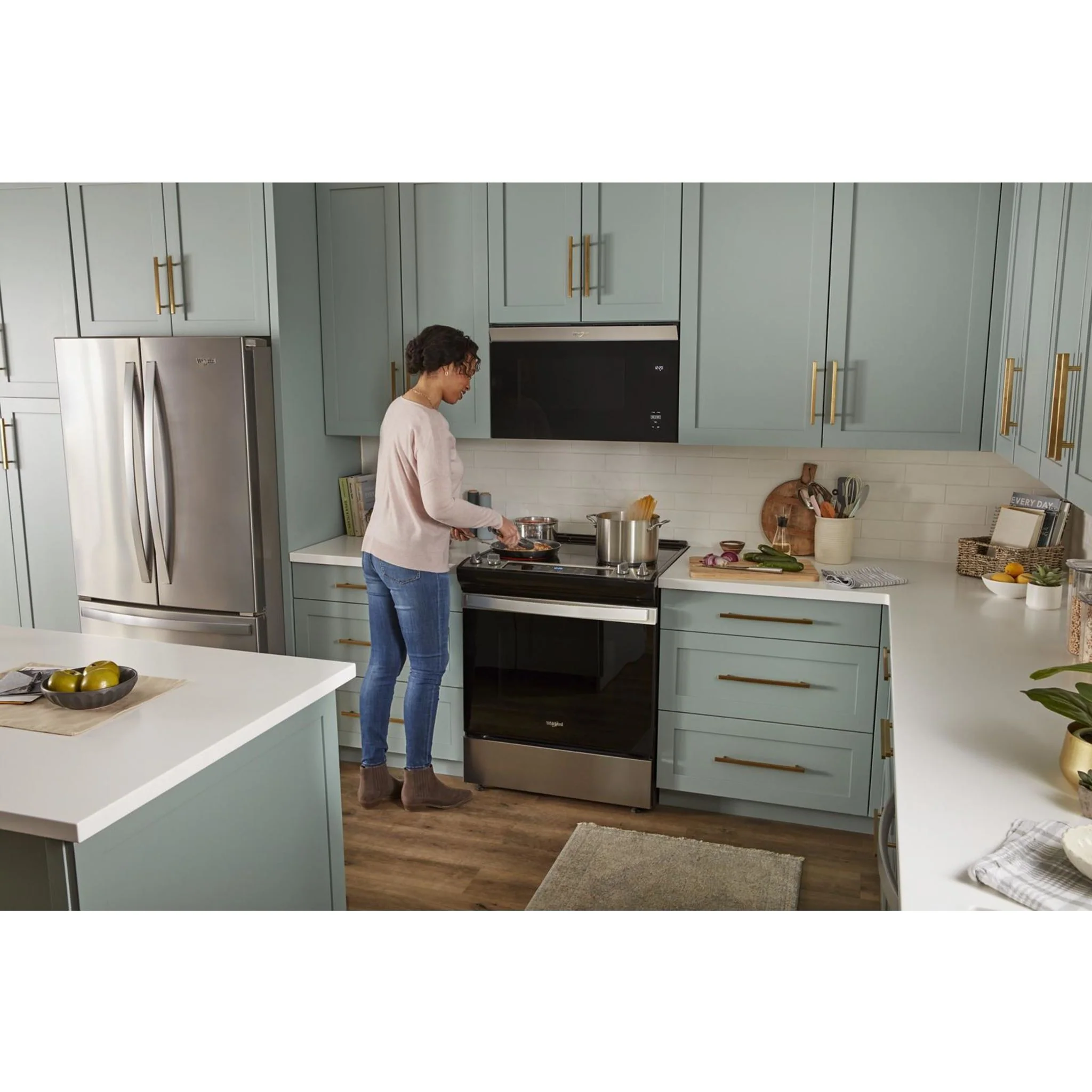 Whirlpool Flush Mount Over-the-Range Microwave with Turntable-Free Design -White (YWMMF5930PW) - Image 11
