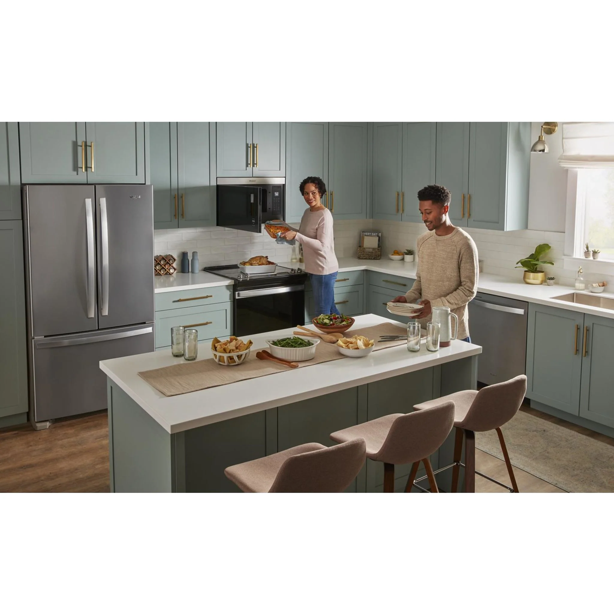 Whirlpool Flush Mount Over-the-Range Microwave with Turntable-Free Design -White (YWMMF5930PW) - Image 12