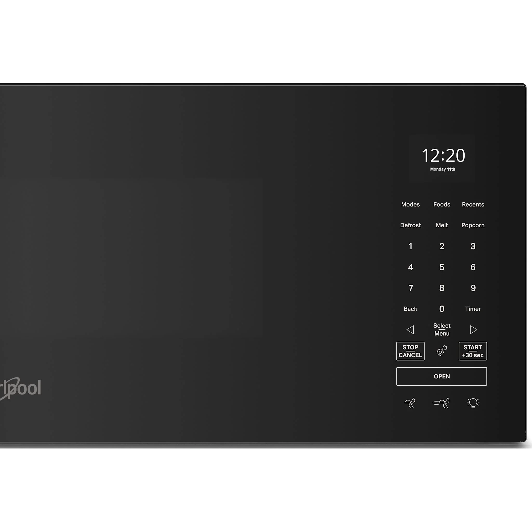 Whirlpool 1.1 cu. ft. Smart Low Profile Microwave Hood Combination with 450 CRM 4-Speed Venting -Black (YWMML5530RB) - Image 3
