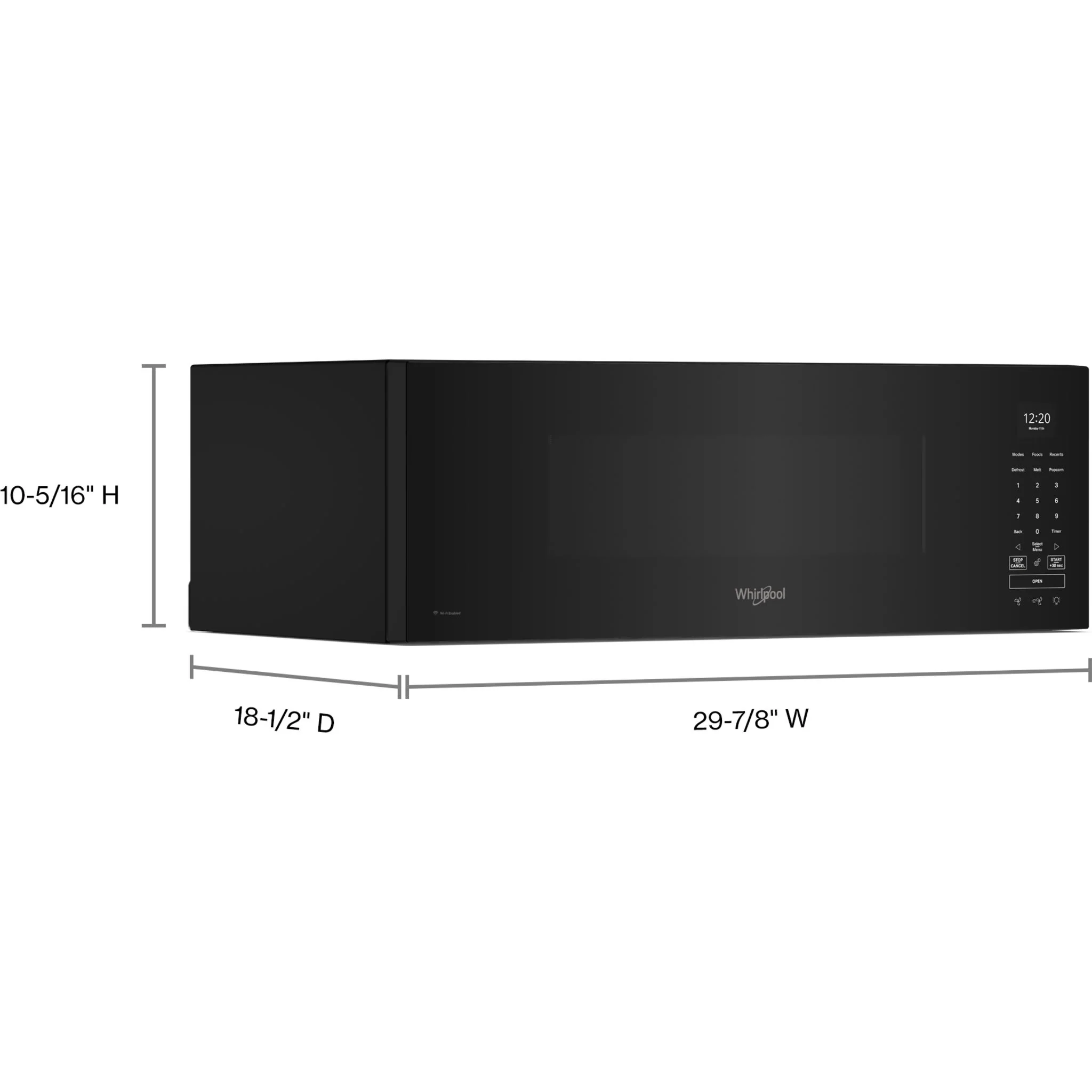 Whirlpool 1.1 cu. ft. Smart Low Profile Microwave Hood Combination with 450 CRM 4-Speed Venting -Black (YWMML5530RB) - Image 4