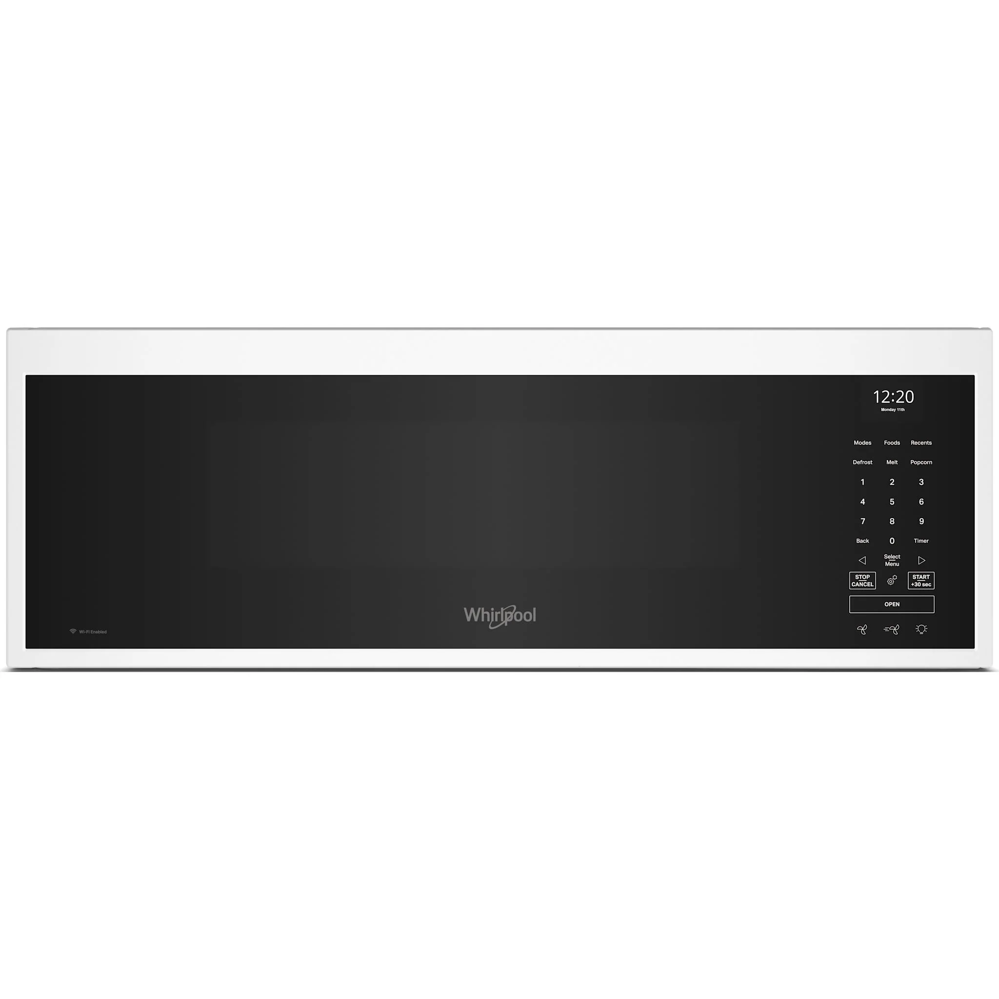 Whirlpool 1.1 cu. ft. Smart Low Profile Microwave Hood Combination with 450 CRM 4-Speed Venting -White (YWMML5530RW)