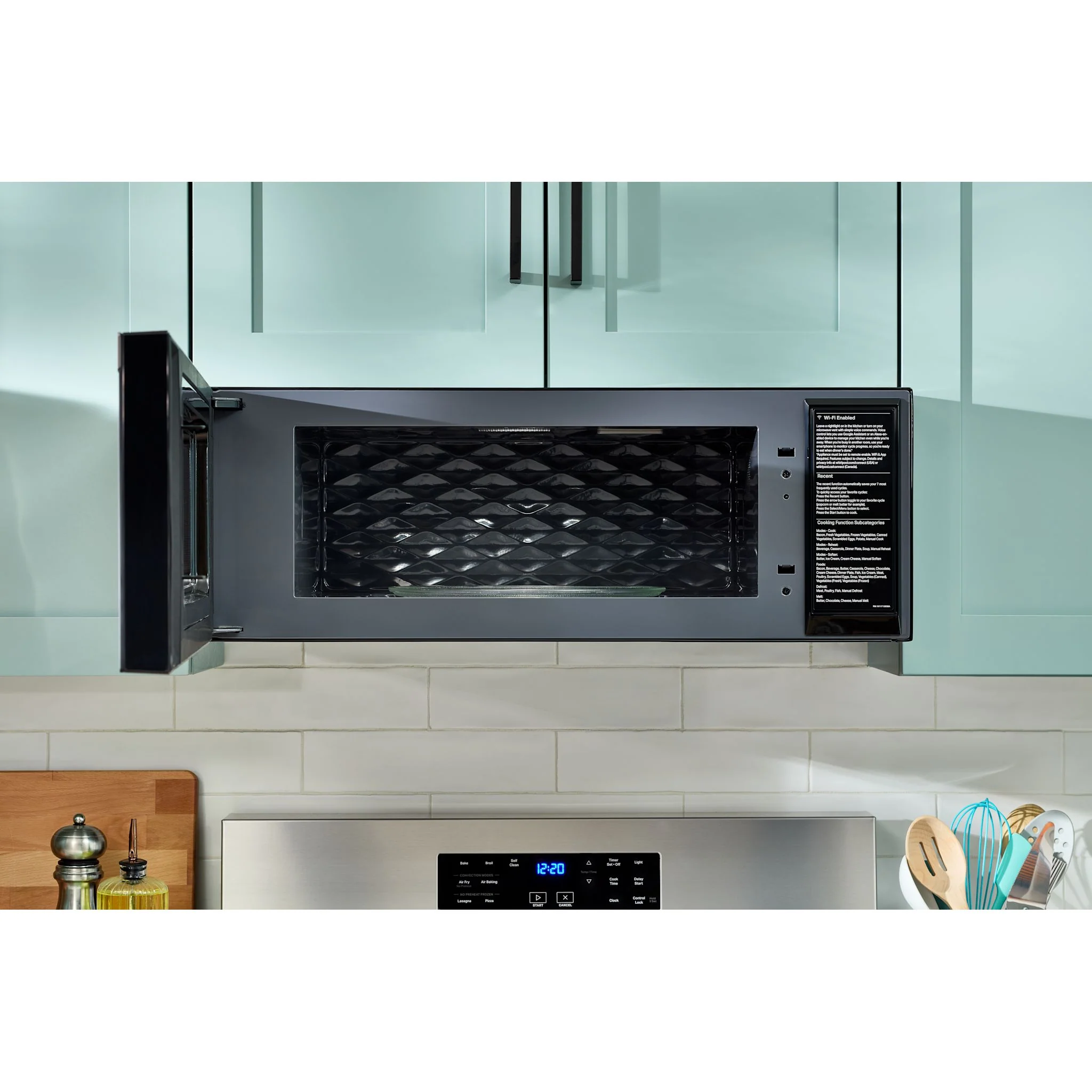 Whirlpool 1.1 cu. ft. Smart Low Profile Microwave Hood Combination with 450 CRM 4-Speed Venting -Fingerprint Resistant Stainless Steel (YWMML5530RZ) - Image 6