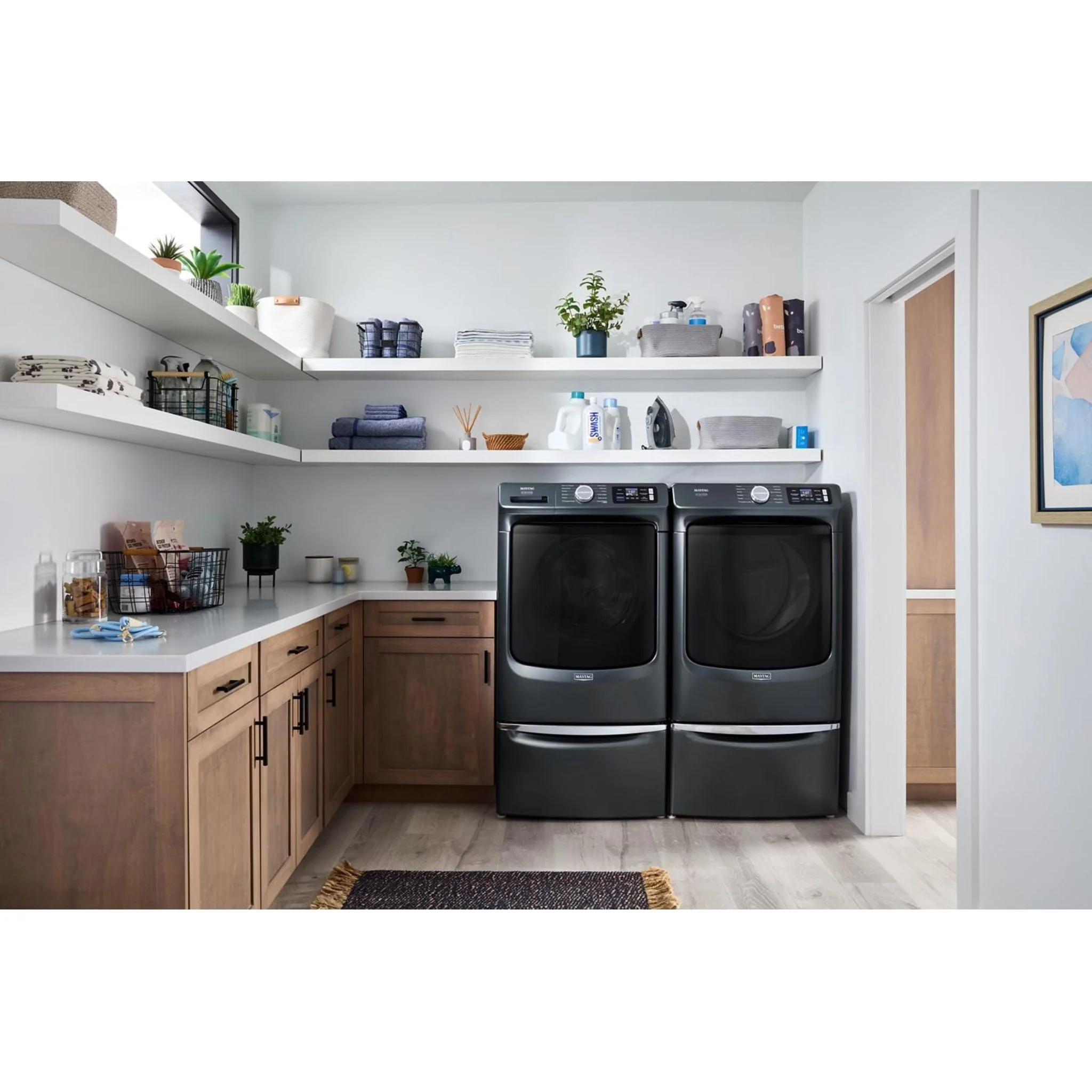 Whirlpool 15.5" (39.4 cm) Pedestal for Front Load Washer and Dryer with Storage -Midnight Steel (XHPC155RF) - Image 12