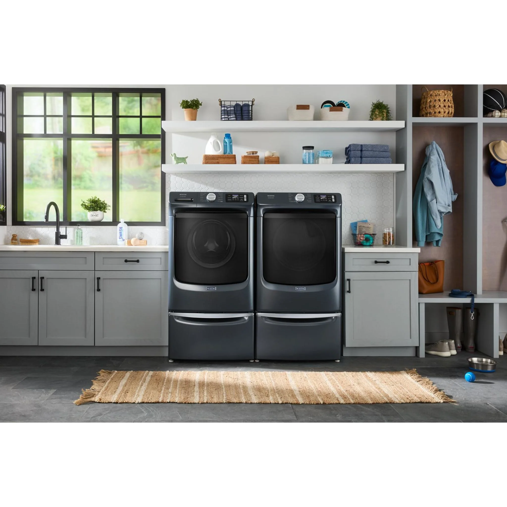 Whirlpool 15.5" (39.4 cm) Pedestal for Front Load Washer and Dryer with Storage -Midnight Steel (XHPC155RF) - Image 25