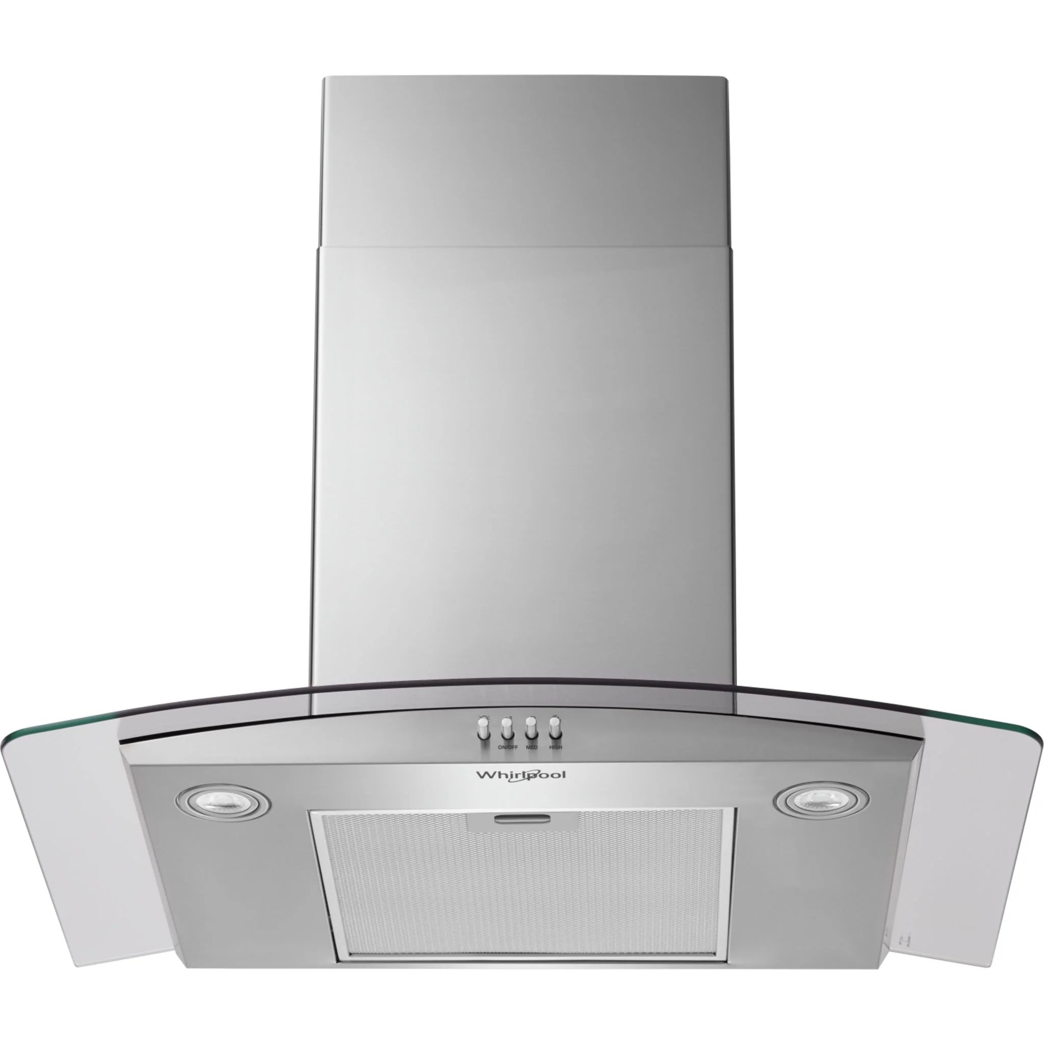 Whirlpool 30" Curved Glass Wall Mount Range Hood -Stainless Steel (WVW51UC0LS) - Image 9