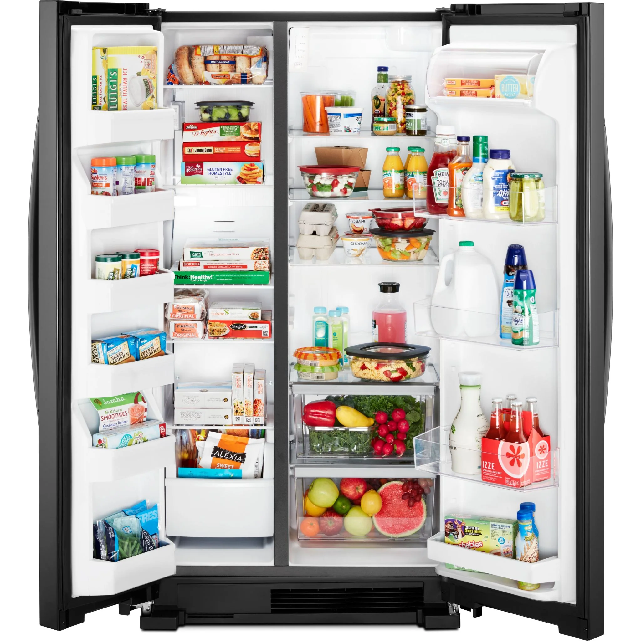 Whirlpool 36-inch Wide Side-by-Side Refrigerator - 25 cu. ft. -Black (WRS315SNHB) - Image 3
