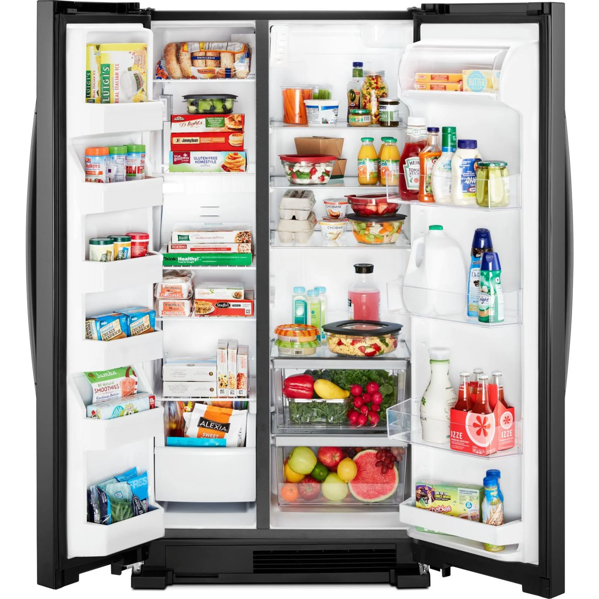 Whirlpool 36-inch Wide Side-by-Side Refrigerator - 25 cu. ft. -Black (WRS315SNHB) - Image 8