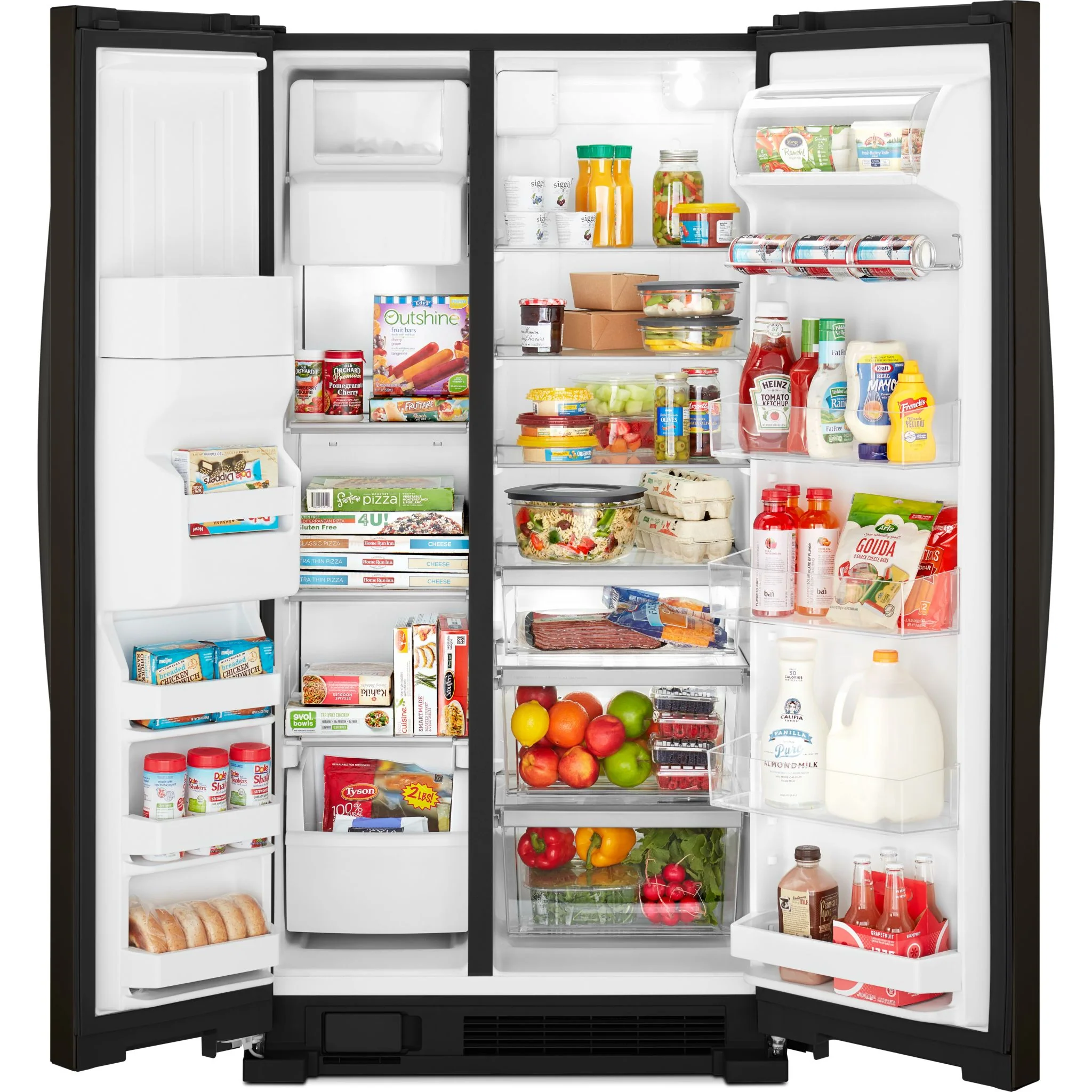 Whirlpool 33-inch Wide Side-by-Side Refrigerator - 21 cu. ft. -Black Stainless (WRS321SDHV) - Image 4