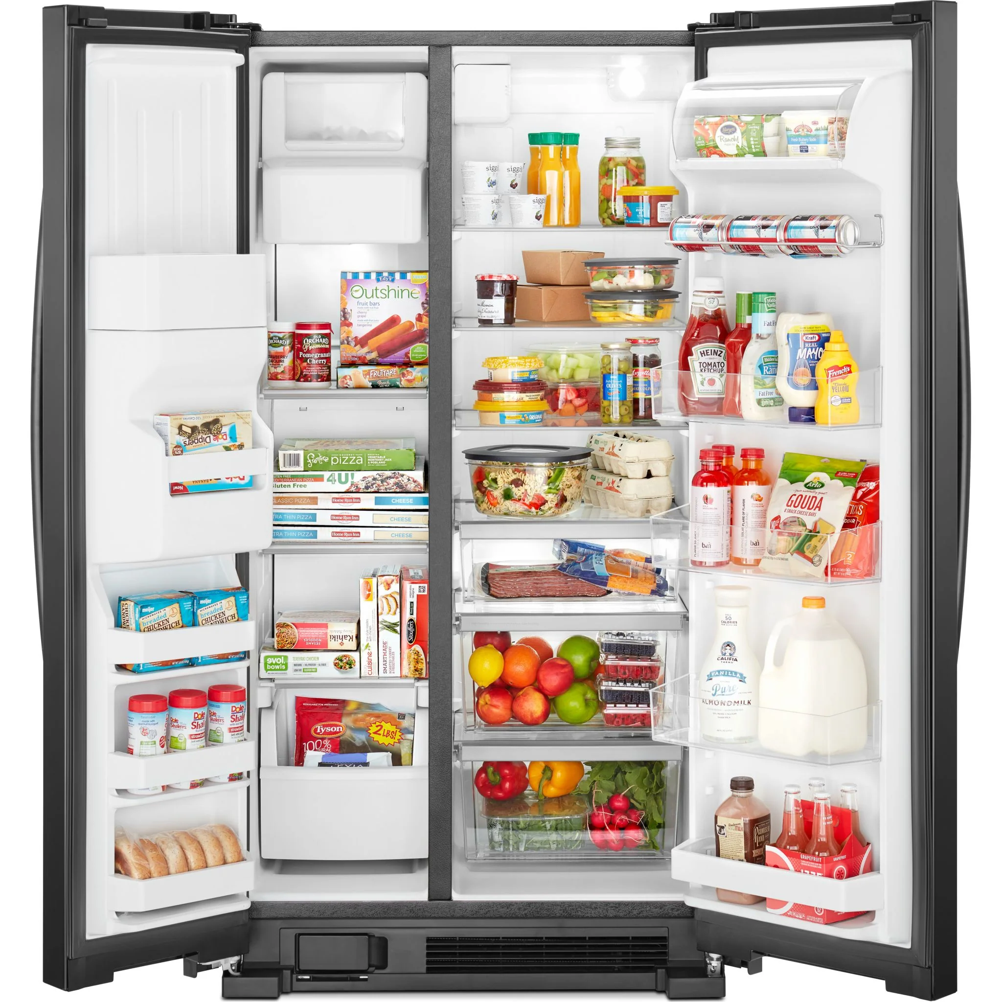 Whirlpool 36-inch Wide Side-by-Side Refrigerator - 25 cu. ft. -Black (WRS325SDHB) - Image 4
