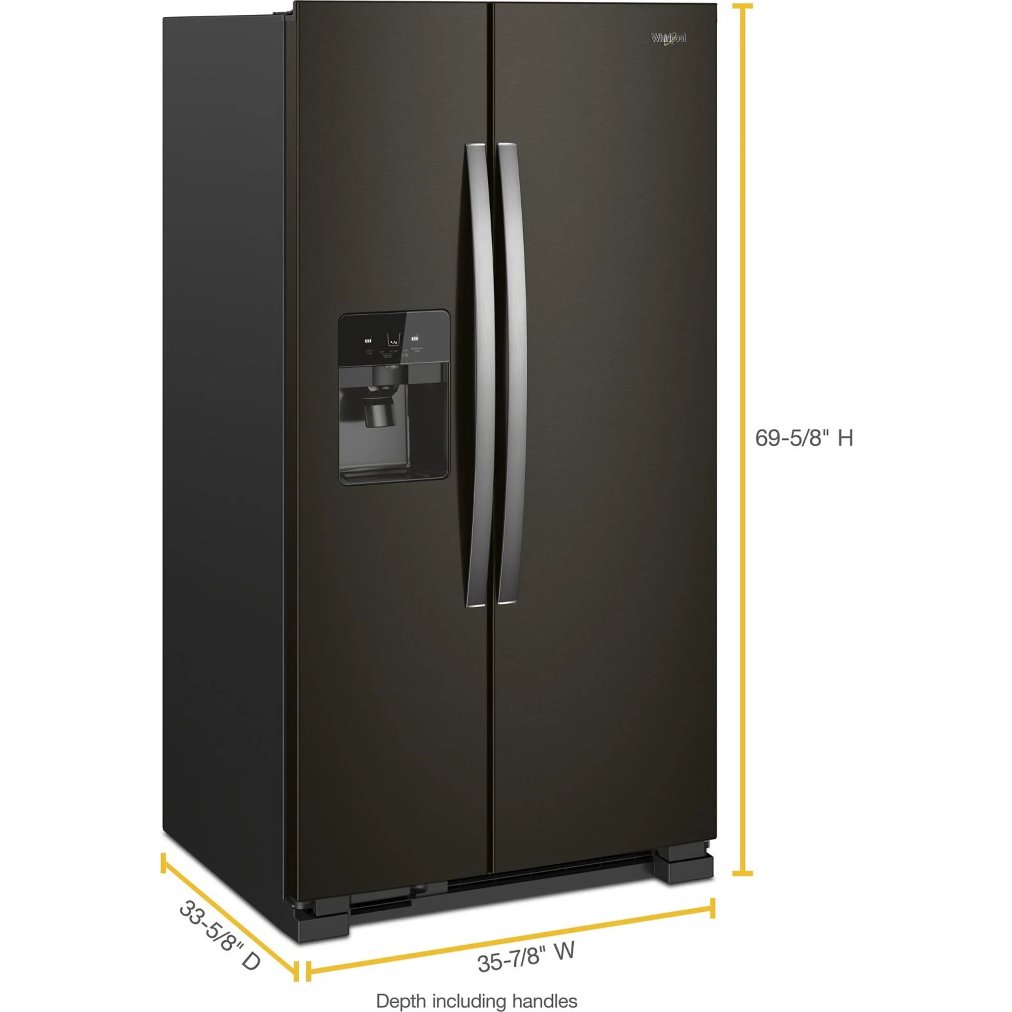 Whirlpool 36-inch Wide Side-by-Side Refrigerator - 25 cu. ft. -Black Stainless (WRS325SDHV) - Image 9
