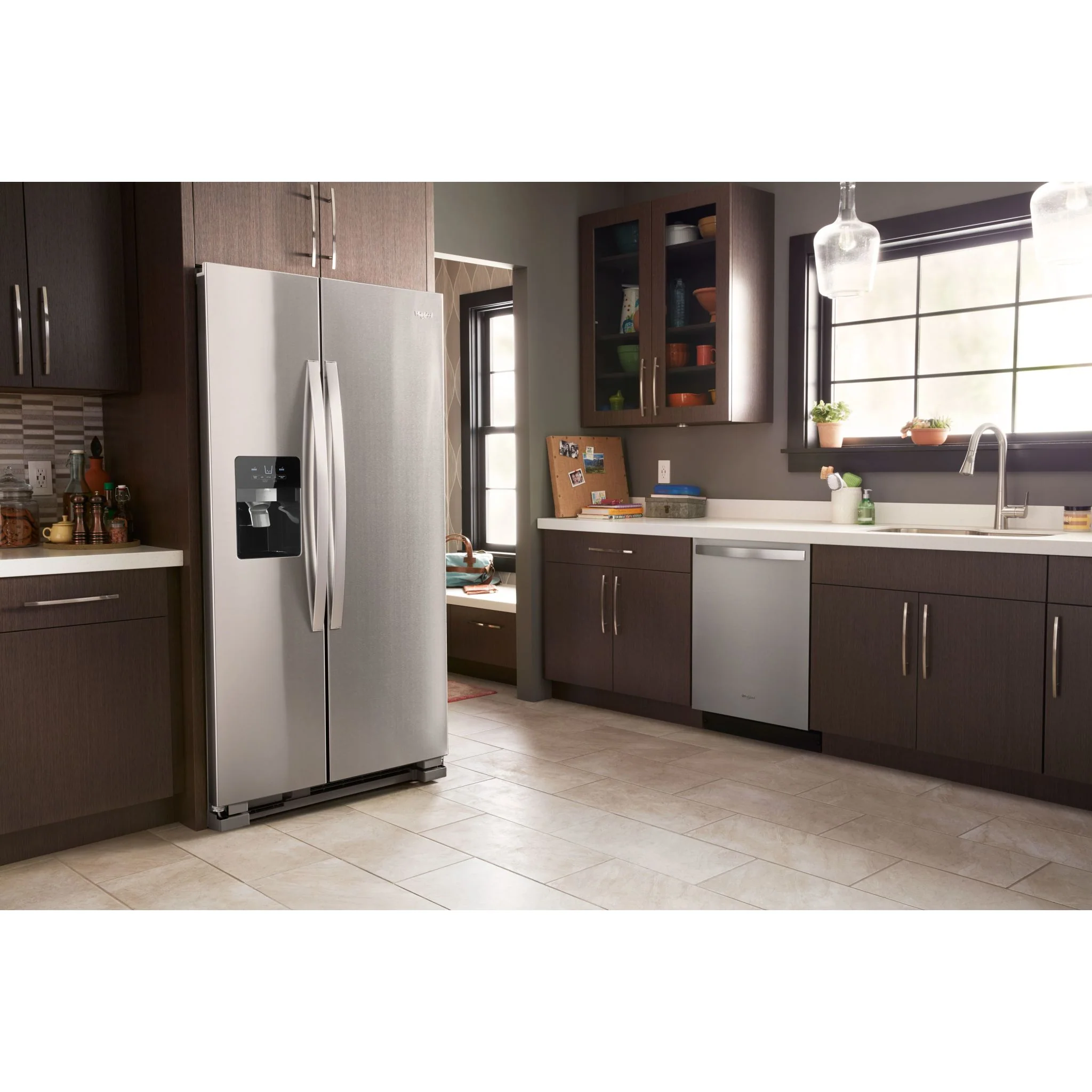 Whirlpool 33-inch Wide Side-by-Side Refrigerator - 21 cu. ft. -Monochromatic Stainless Steel (WRS331SDHM) - Image 7