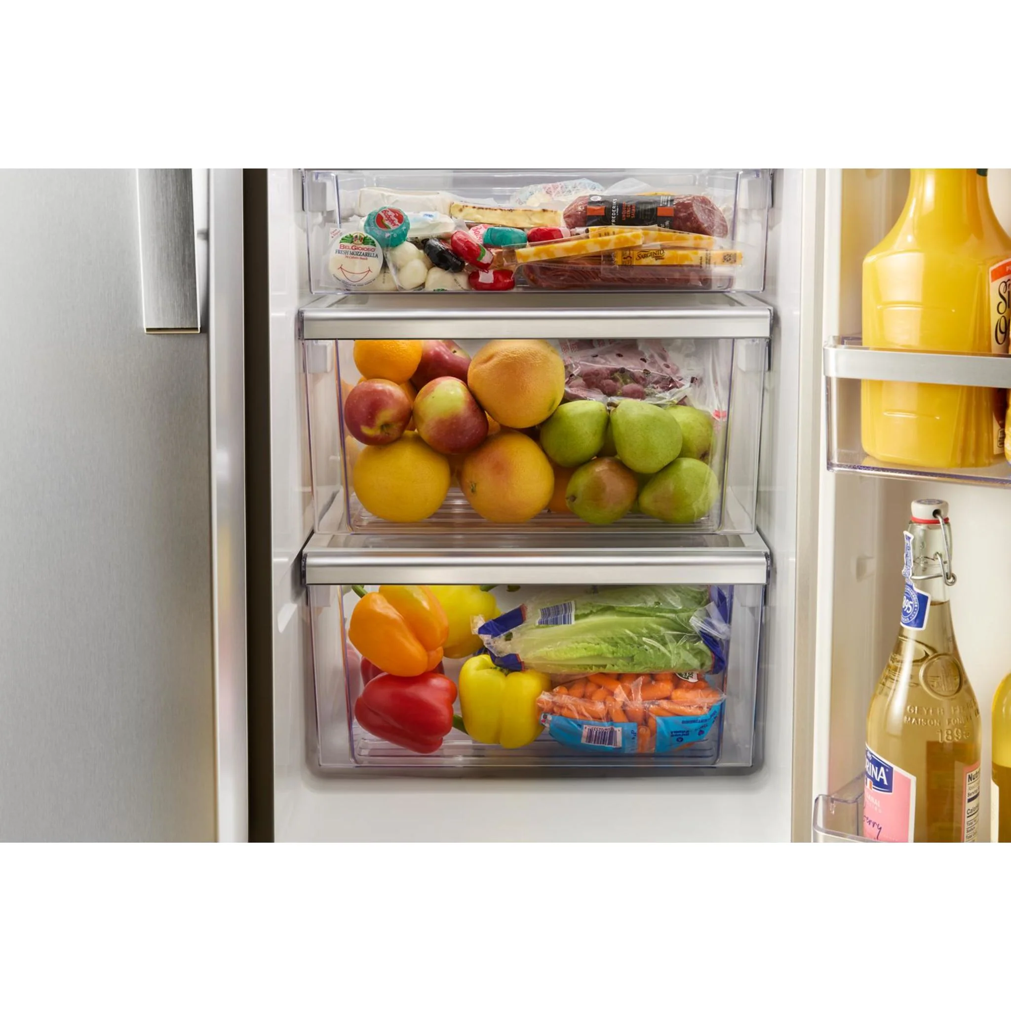 Whirlpool 36-inch Counter Depth Side-by-Side Refrigerator with Prep &amp; Store Bins -Fingerprint Resistant Stainless Steel (WRSC6536RZ) - Image 17