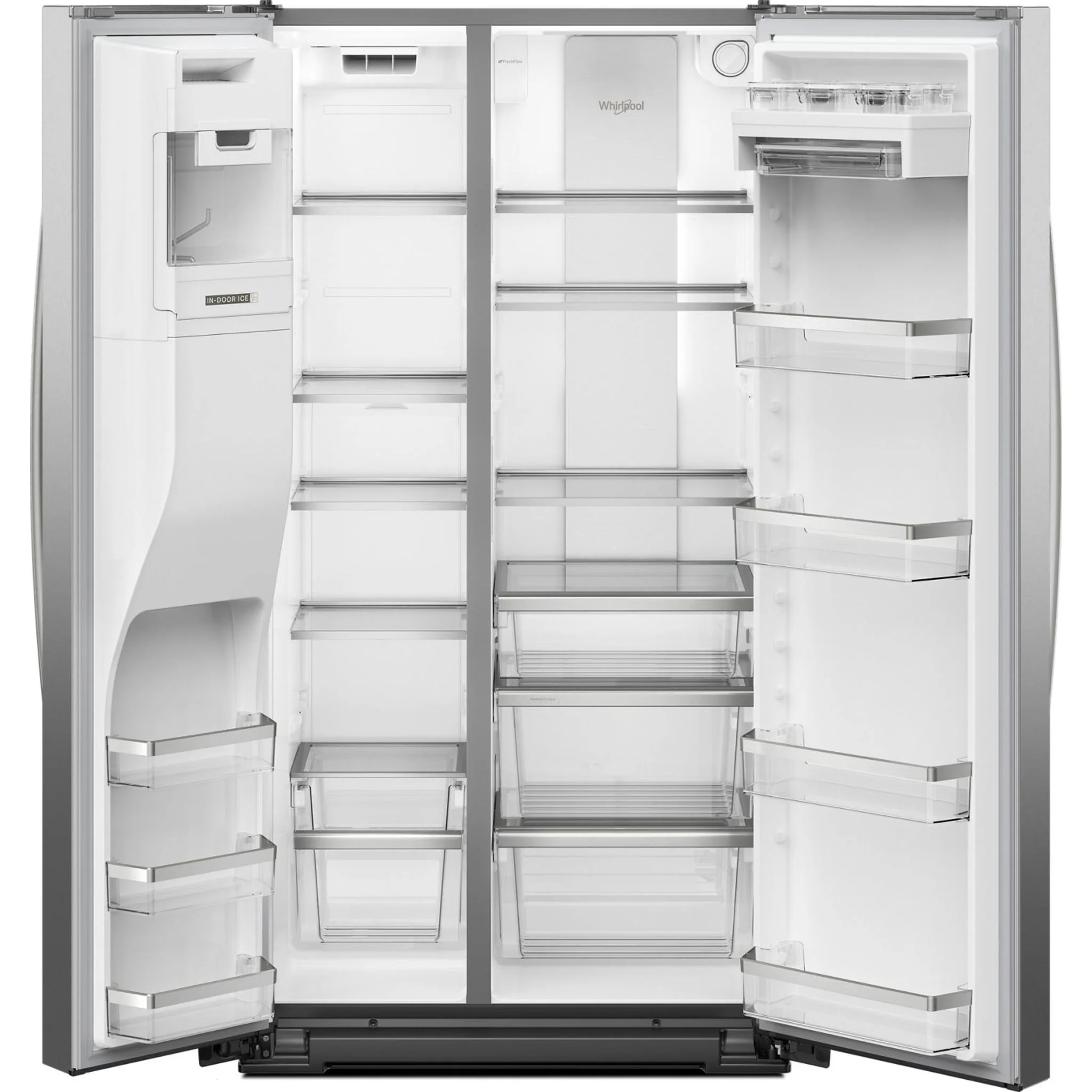 Whirlpool 36-inch Counter Depth Side-by-Side Refrigerator with Prep &amp; Store Bins -Fingerprint Resistant Stainless Steel (WRSC6536RZ) - Image 6