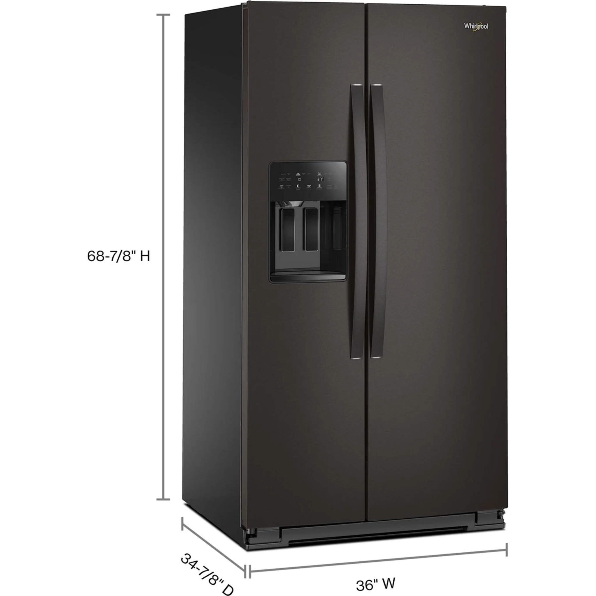 Whirlpool 36-inch Full Depth Side-by-Side Refrigerator with TruCoolSystem -Black Stainless Finish (WRSF5536RV) - Image 2
