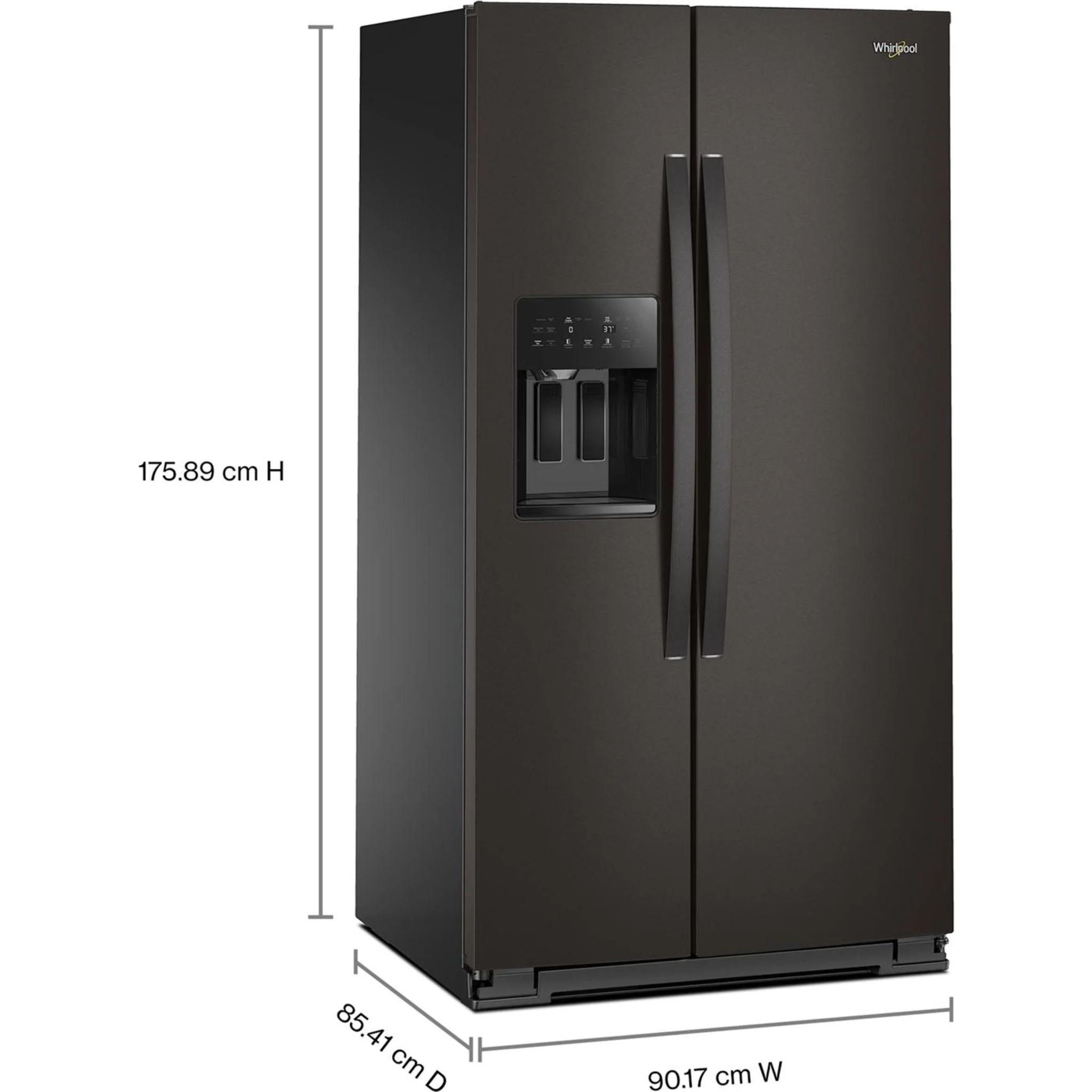 Whirlpool 36-inch Full Depth Side-by-Side Refrigerator with TruCoolSystem -Black Stainless Finish (WRSF5536RV) - Image 3