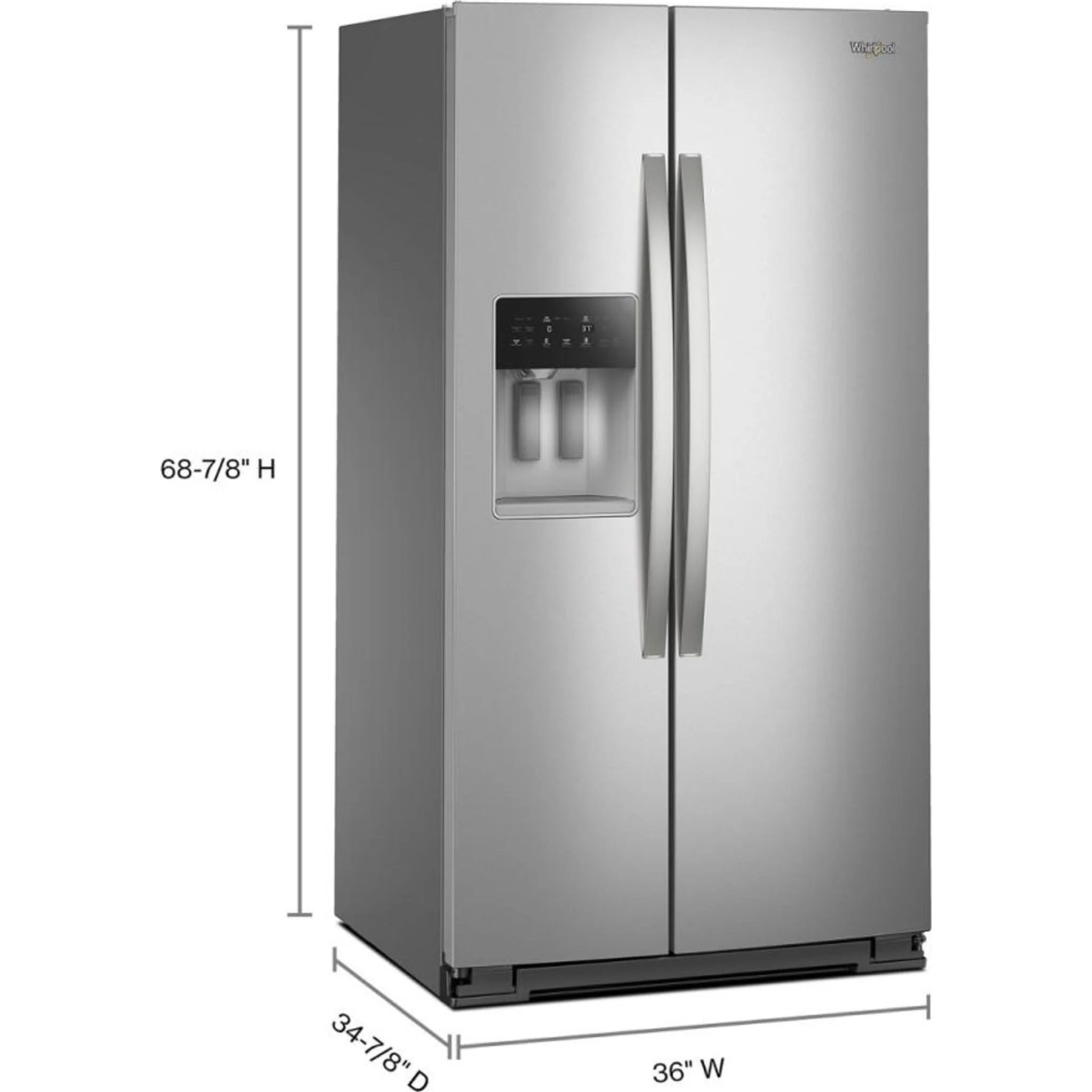 Whirlpool 36-inch Full Depth Side-by-Side Refrigerator with TruCoolSystem -Fingerprint Resistant Stainless Steel (WRSF5536RZ) - Image 4