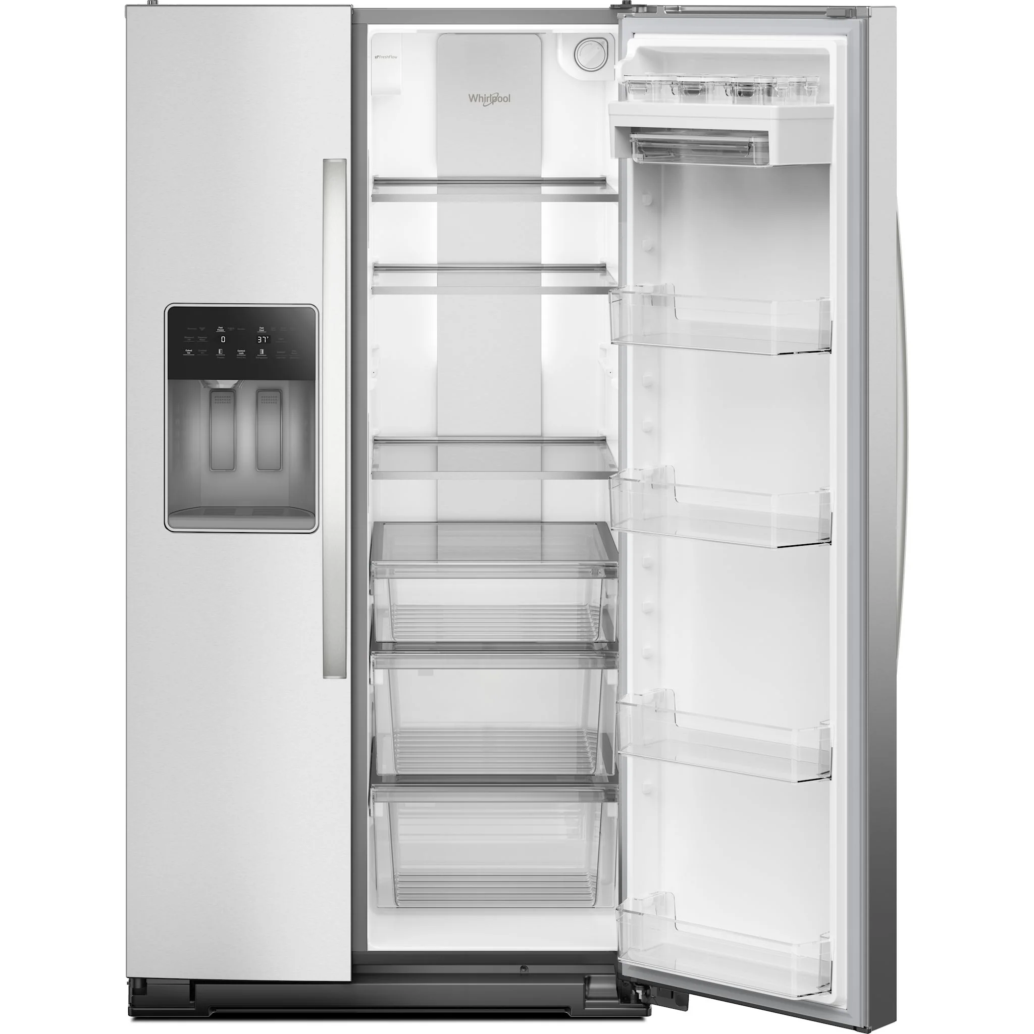 Whirlpool 36-inch Full Depth Side-by-Side Refrigerator with Prep &amp; Store Bins -Fingerprint Resistant Stainless Steel (WRSF6536RZ) - Image 2