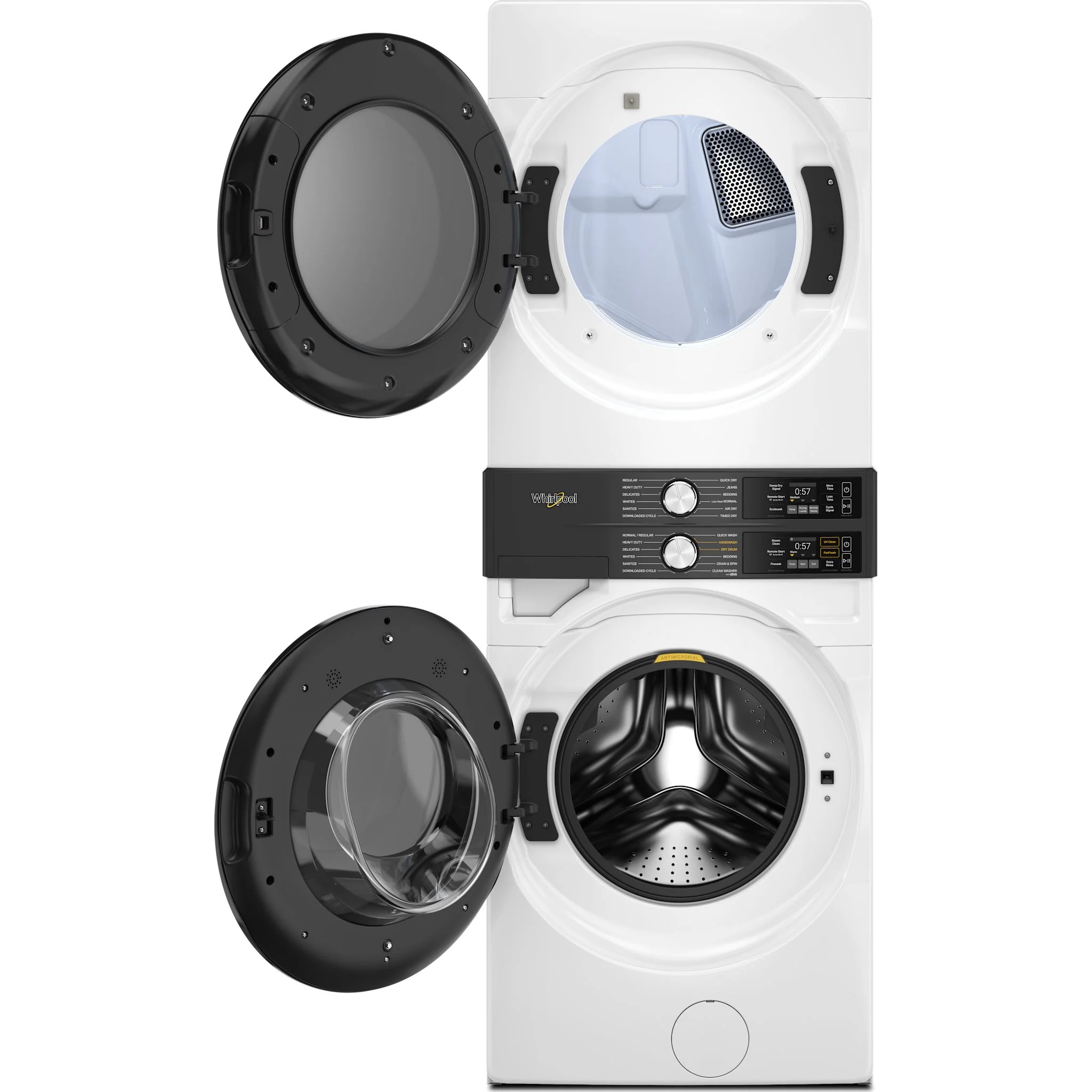 Whirlpool Smart ENERGY STAR Front Load Laundry Tower, FreshFlow Vent & UV Clean, 5.2 cu. ft. Washer & 7.4 cu. ft. Gas Dryer - White (WGF5727TW) - Image 3