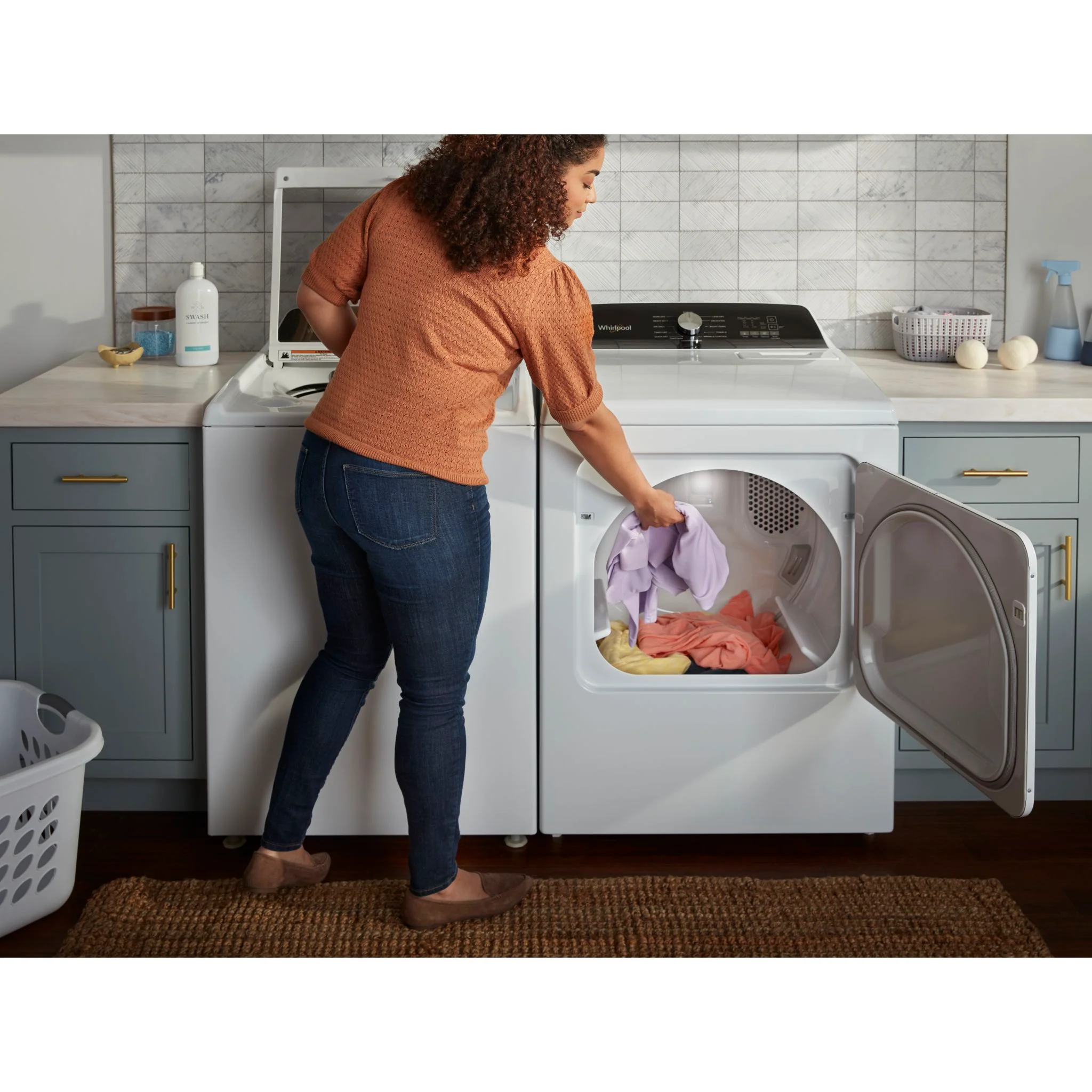 Whirlpool 5.5 Cu. Ft. Capacity Top Load Laundry Pair with Removable Agitator - White (WTW5057LW & YWED5050LW) - Image 8