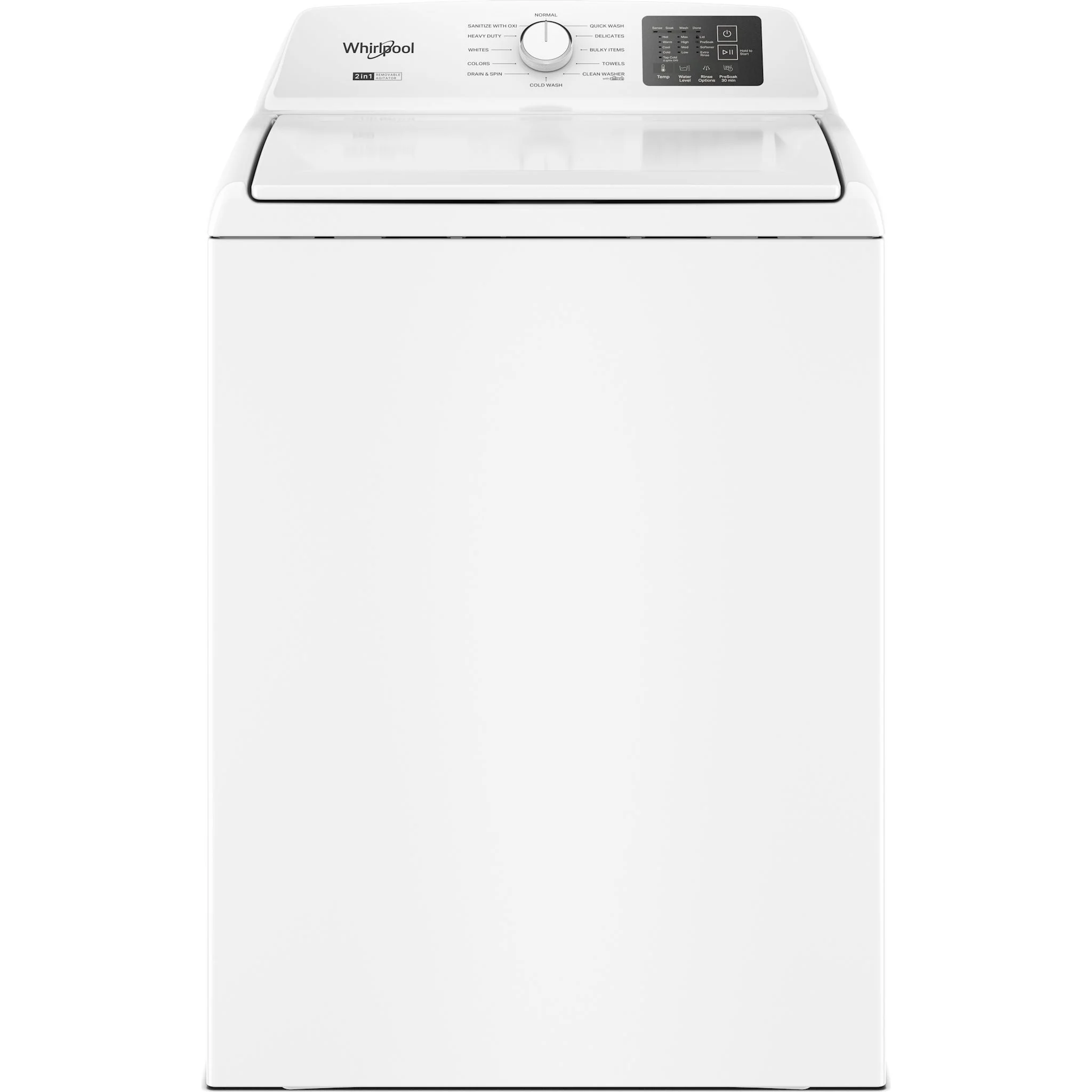 Whirlpool 4.8 - 4.9 Cu. Ft. Top Load Washer with 2-in-1 Removable Agitator. -White (WTW4107SW) - Image 2
