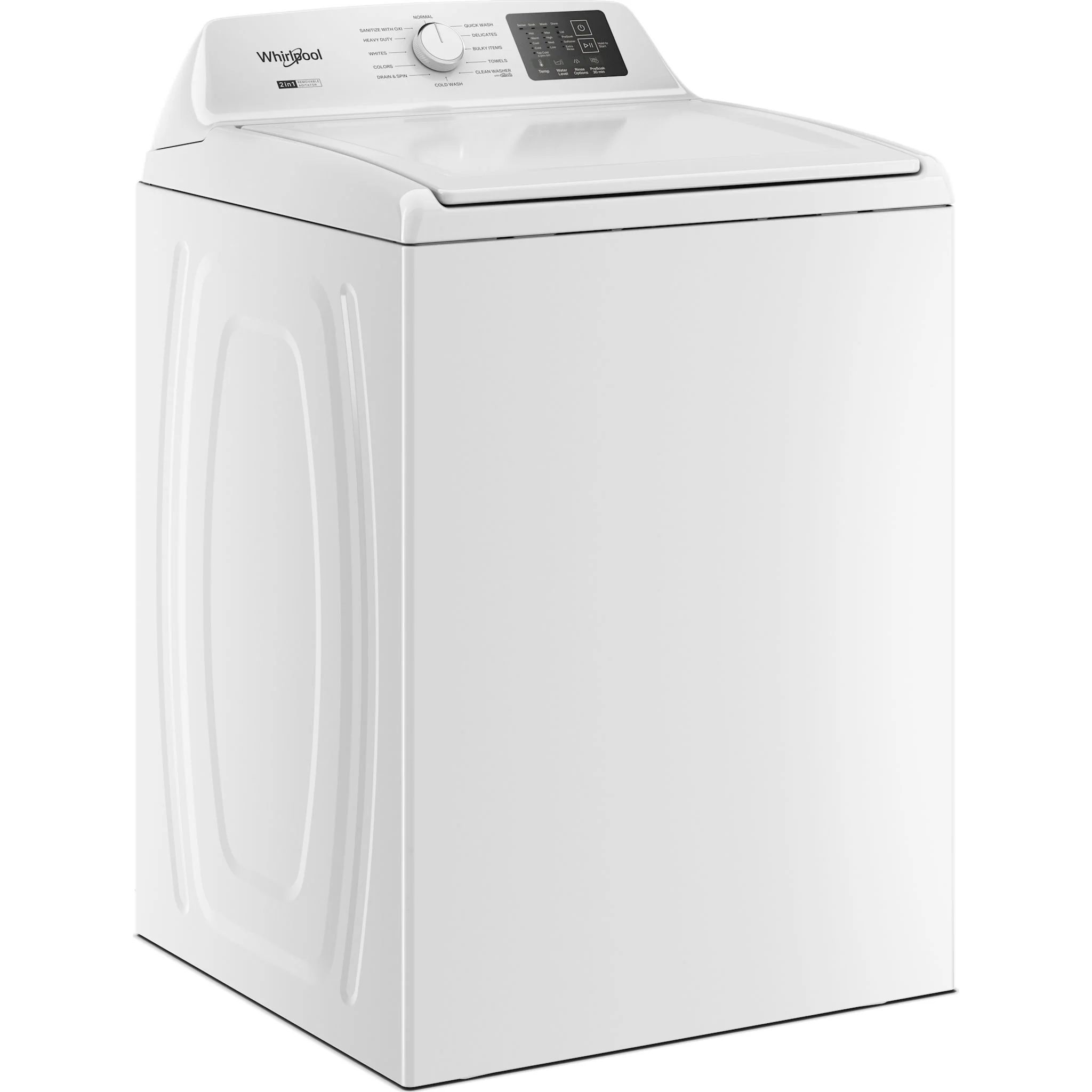 Whirlpool 4.8 - 4.9 Cu. Ft. Top Load Washer with 2-in-1 Removable Agitator. -White (WTW4107SW) - Image 3