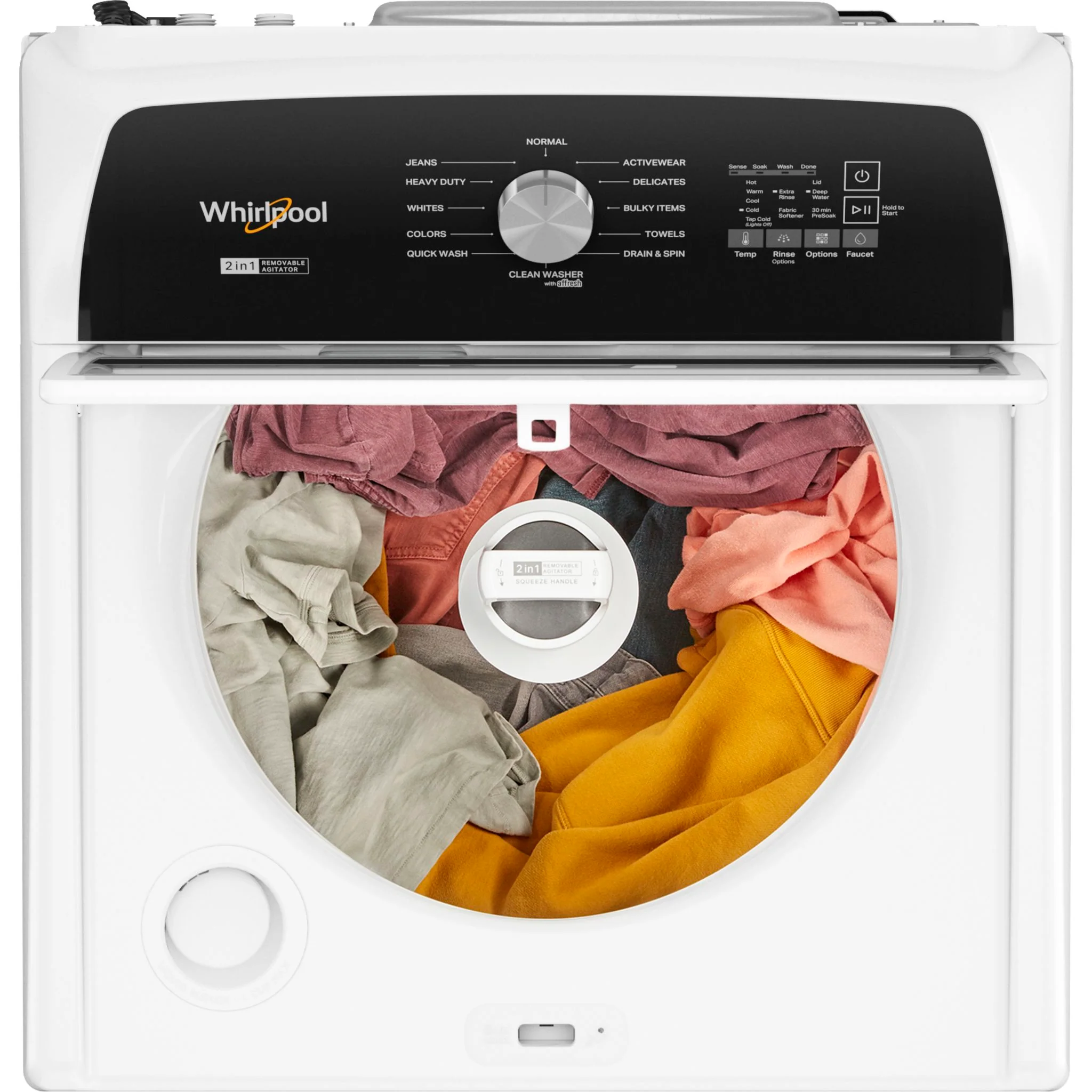 Whirlpool 5.4 - 5.5 Cu. Ft. Capacity Top Load Washer with Removable Agitator -White (WTW5057LW) - Image 4