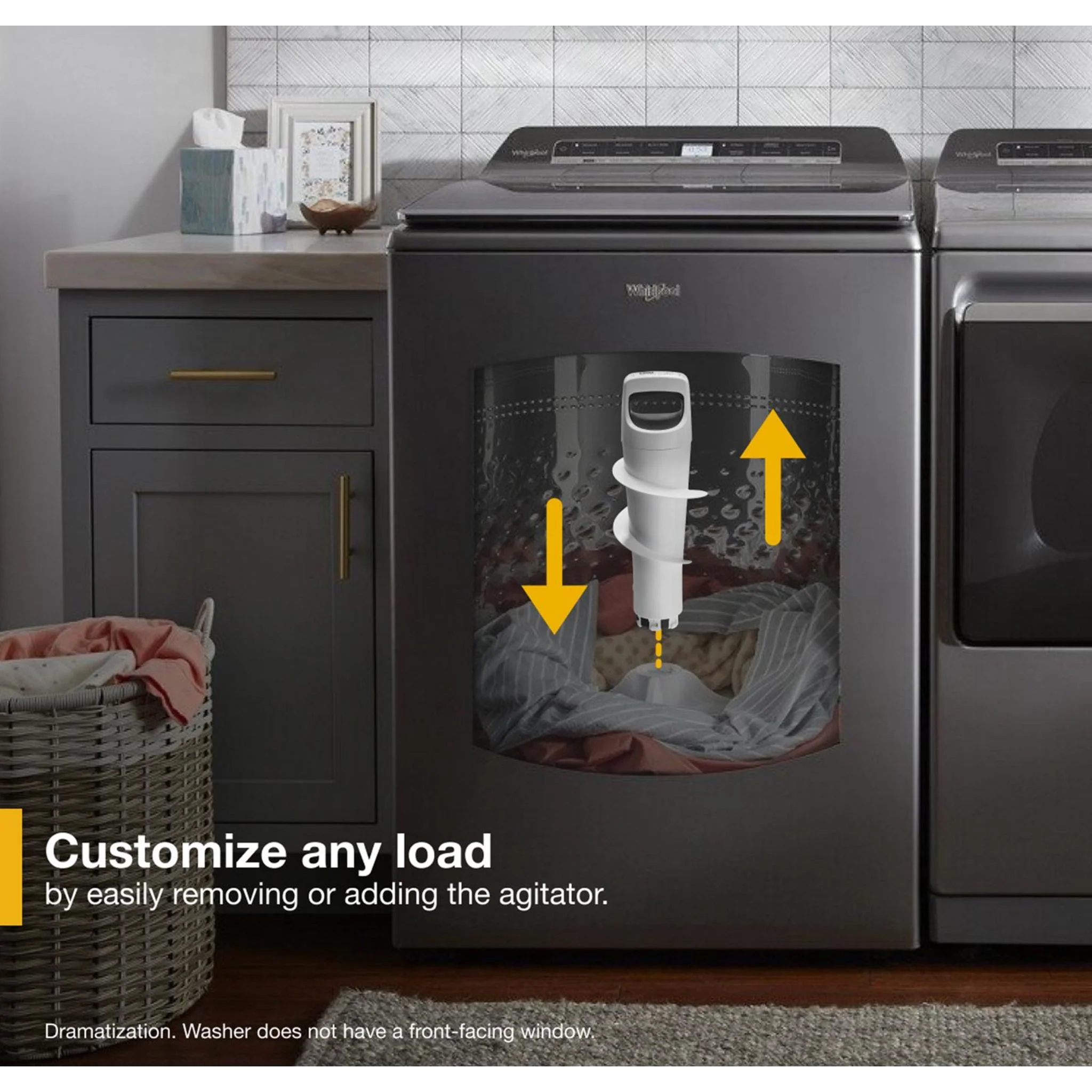 Whirlpool 6.0 - 6.1 cu. ft.(IEC) Top Load Washer with 2 in 1 Removable Agitator -Chrome Shadow (WTW8127LC) - Image 18