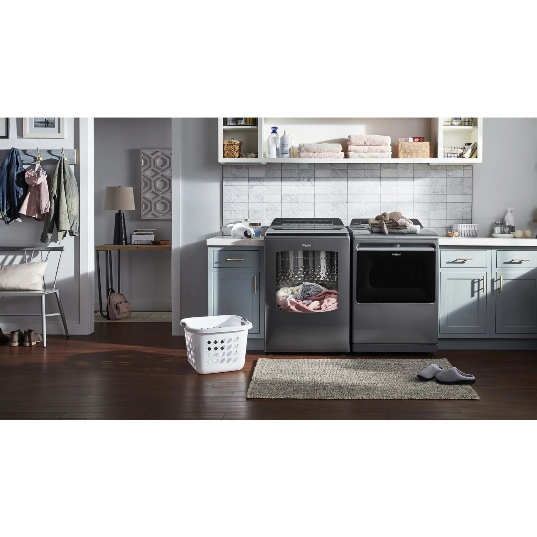 Whirlpool 6.0 - 6.1 cu. ft.(IEC) Top Load Washer with 2 in 1 Removable Agitator -Chrome Shadow (WTW8127LC) - Image 2