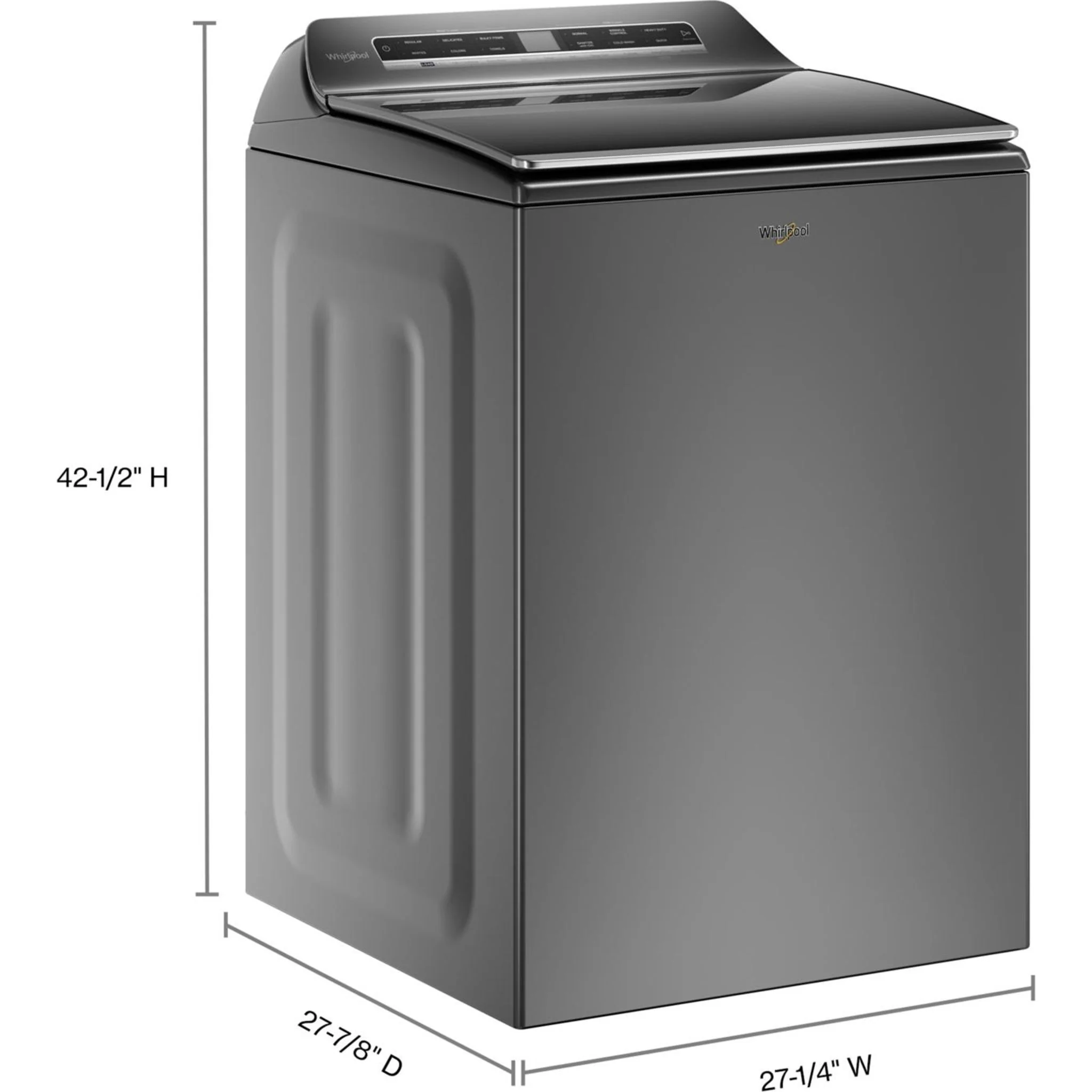 Whirlpool 6.0 - 6.1 cu. ft.(IEC) Top Load Washer with 2 in 1 Removable Agitator -Chrome Shadow (WTW8127LC) - Image 31