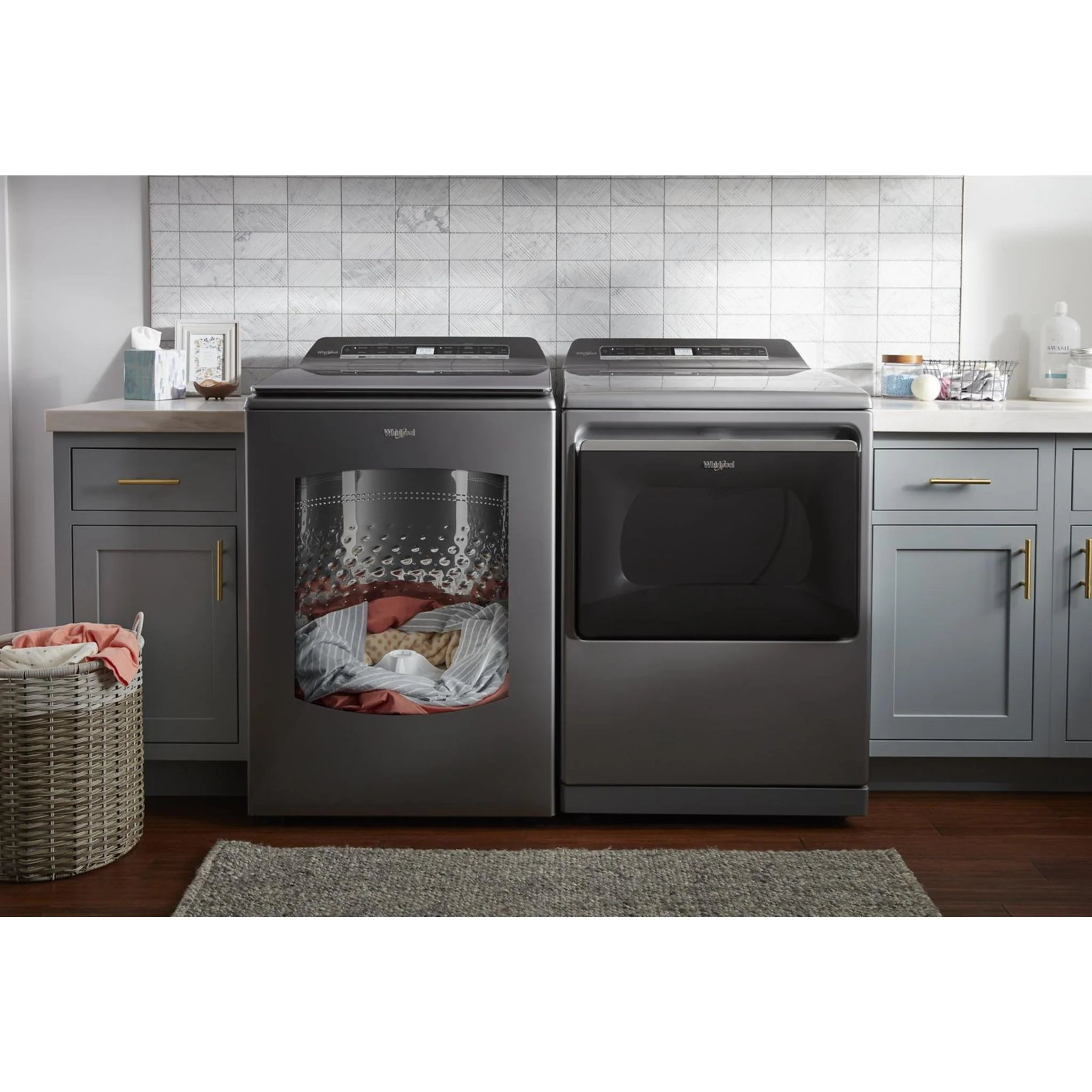 Whirlpool 6.0 - 6.1 cu. ft.(IEC) Top Load Washer with 2 in 1 Removable Agitator -Chrome Shadow (WTW8127LC) - Image 7