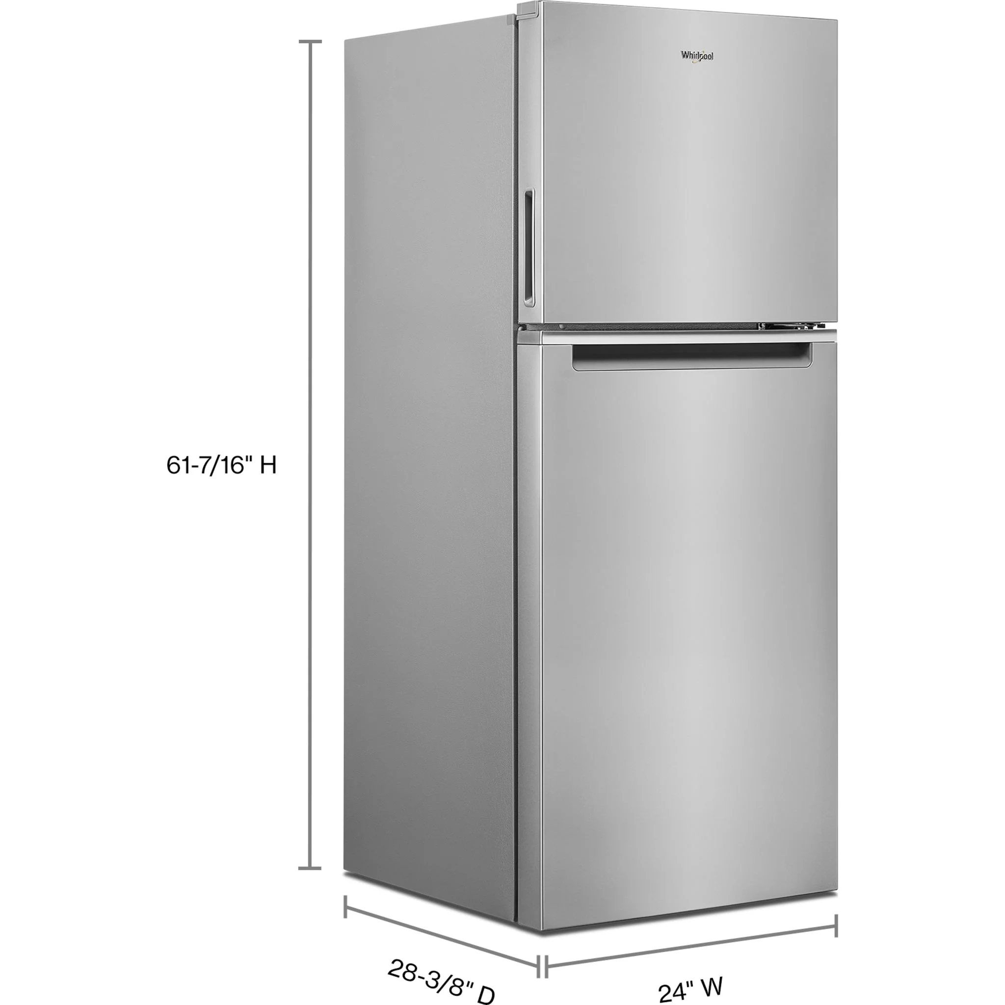 Whirlpool 24-inch Wide Small Space Top-Freezer Refrigerator - 11.6 cu. ft. -Fingerprint Resistant Stainless (WRT112CZJZ) - Image 4