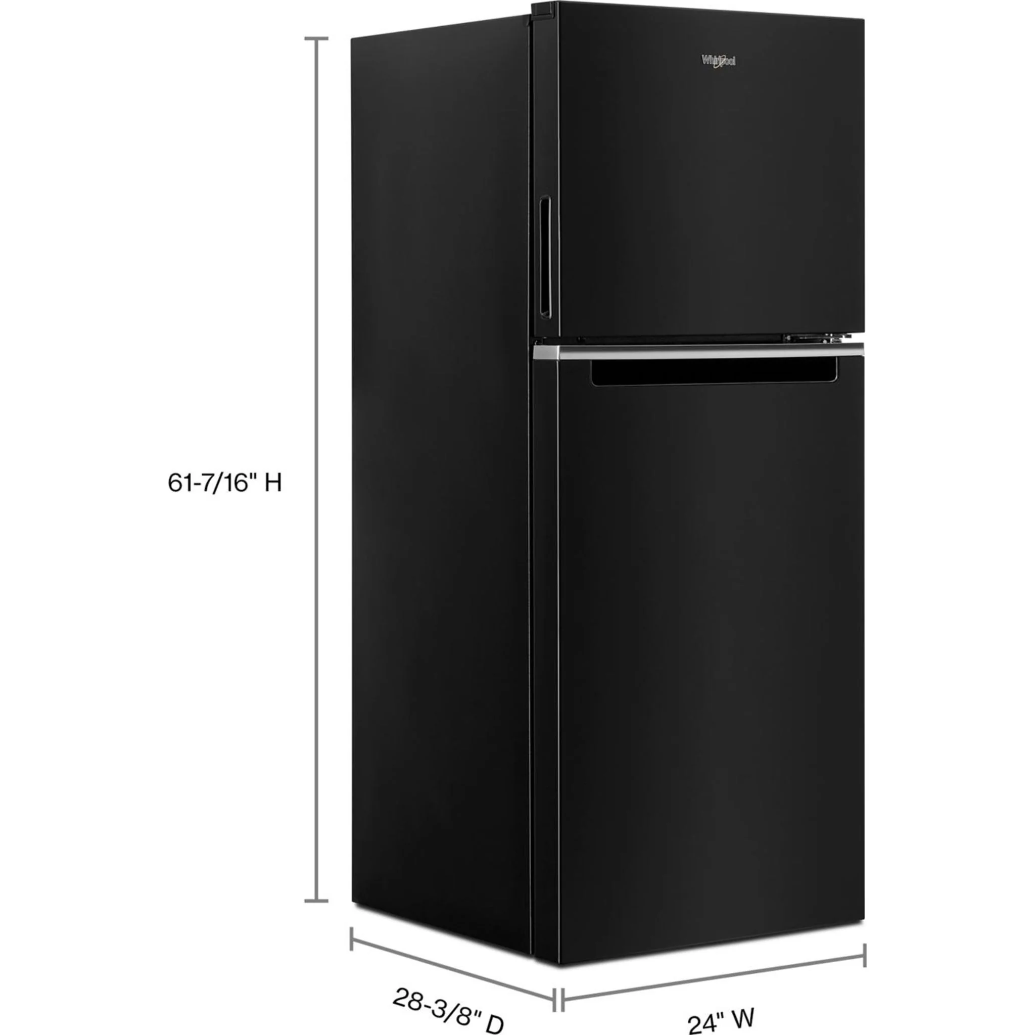 Whirlpool 24-inch Wide Small Space Top-Freezer Refrigerator - 11.6 cu. ft. -Black (WRT312CZJB) - Image 14