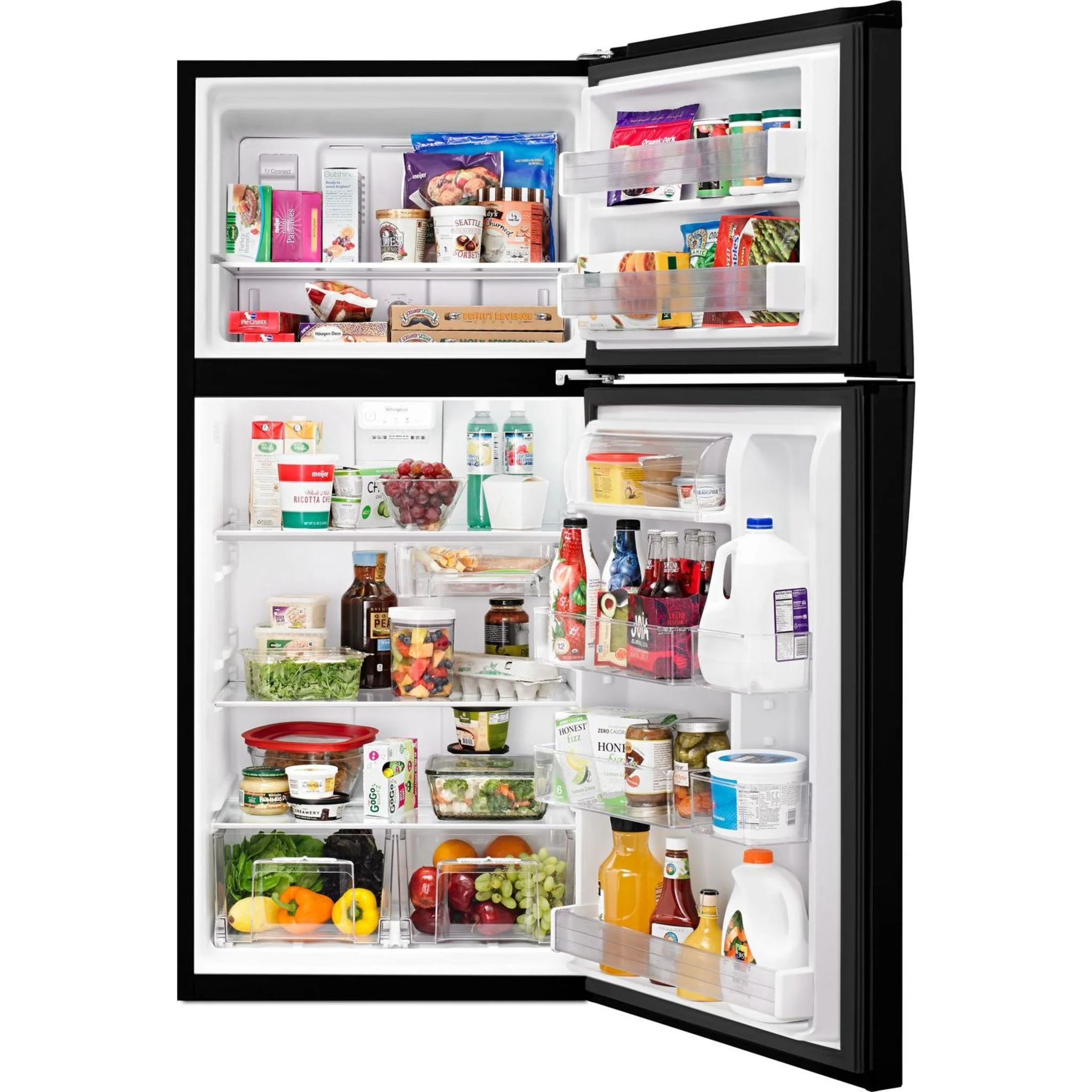 Whirlpool 30" Wide Top-Freezer Refrigerator - EZ Connect Icemaker Kit Compatible- 19.2 cu.ft. - Black (WRT519SZDB) - Image 16