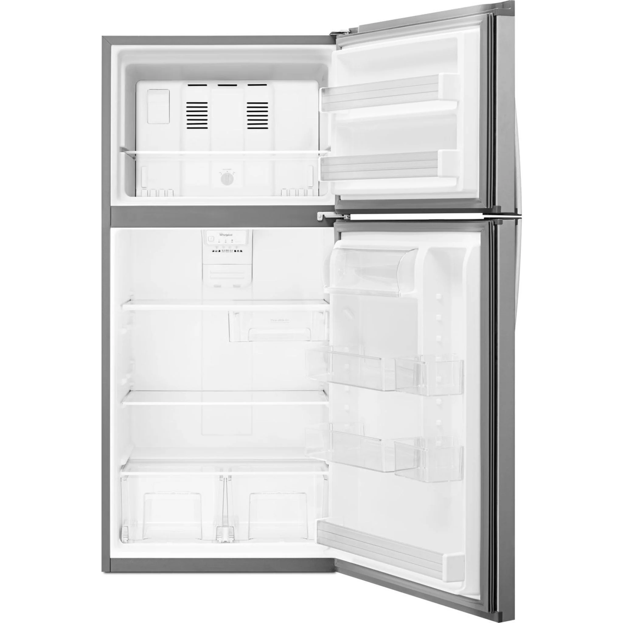 Whirlpool  30" Wide Top-Freezer Refrigerator - EZ Connect Icemaker Kit Compatible- 19.2 cu.ft. - Monochromatic Stainless Steel (WRT519SZDM) - Image 12
