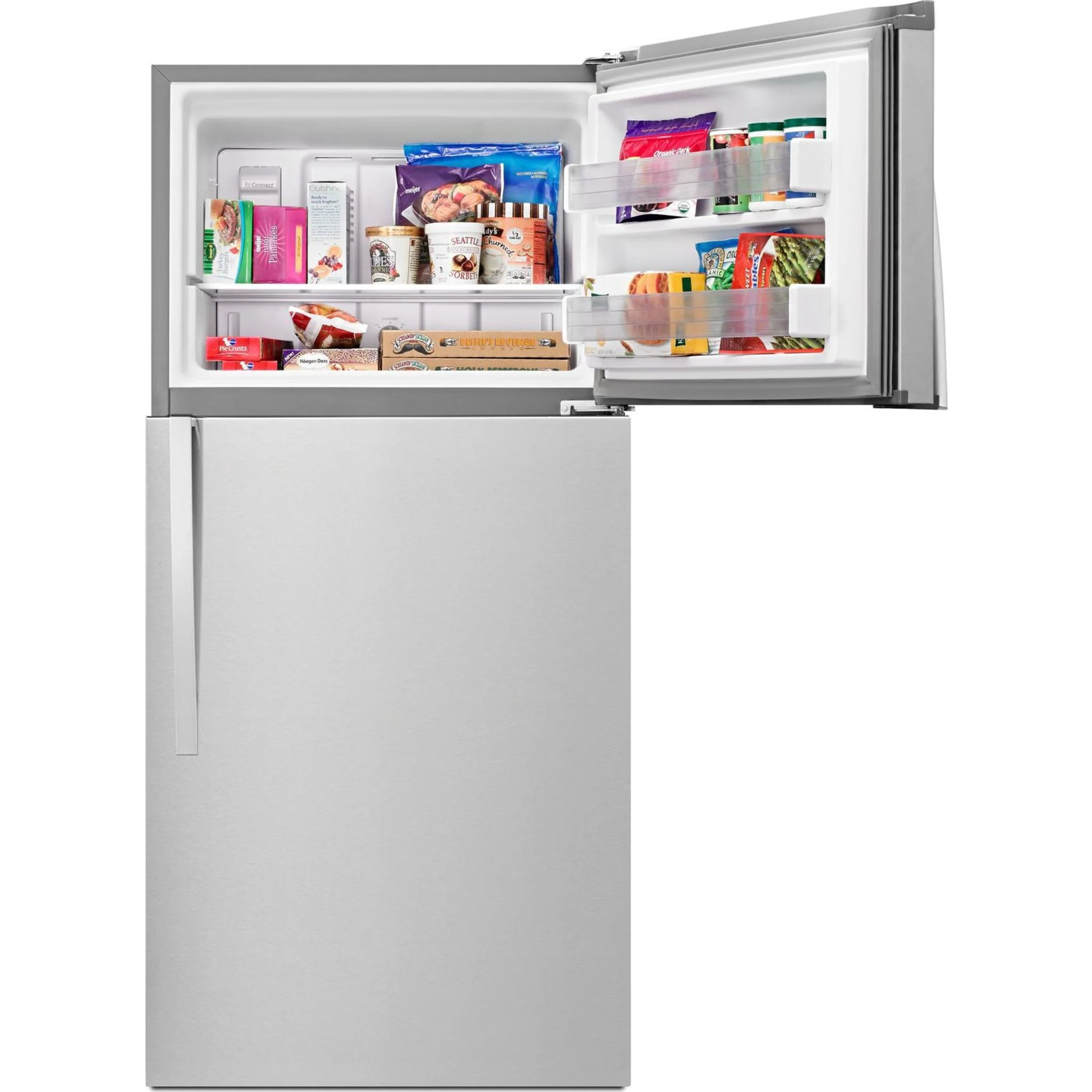 Whirlpool  30" Wide Top-Freezer Refrigerator - EZ Connect Icemaker Kit Compatible- 19.2 cu.ft. - Monochromatic Stainless Steel (WRT519SZDM) - Image 6