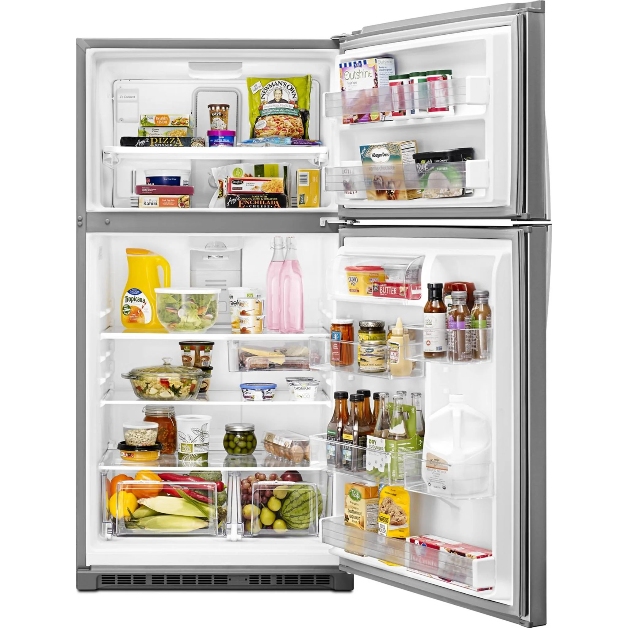 Whirlpool 33" Wide Top-Freezer Refrigerator with Optional EZ Connect Icemaker Kit (Sold Separetely) -Monochromatic Stainless Steel (WRT541SZDM) - Image 36