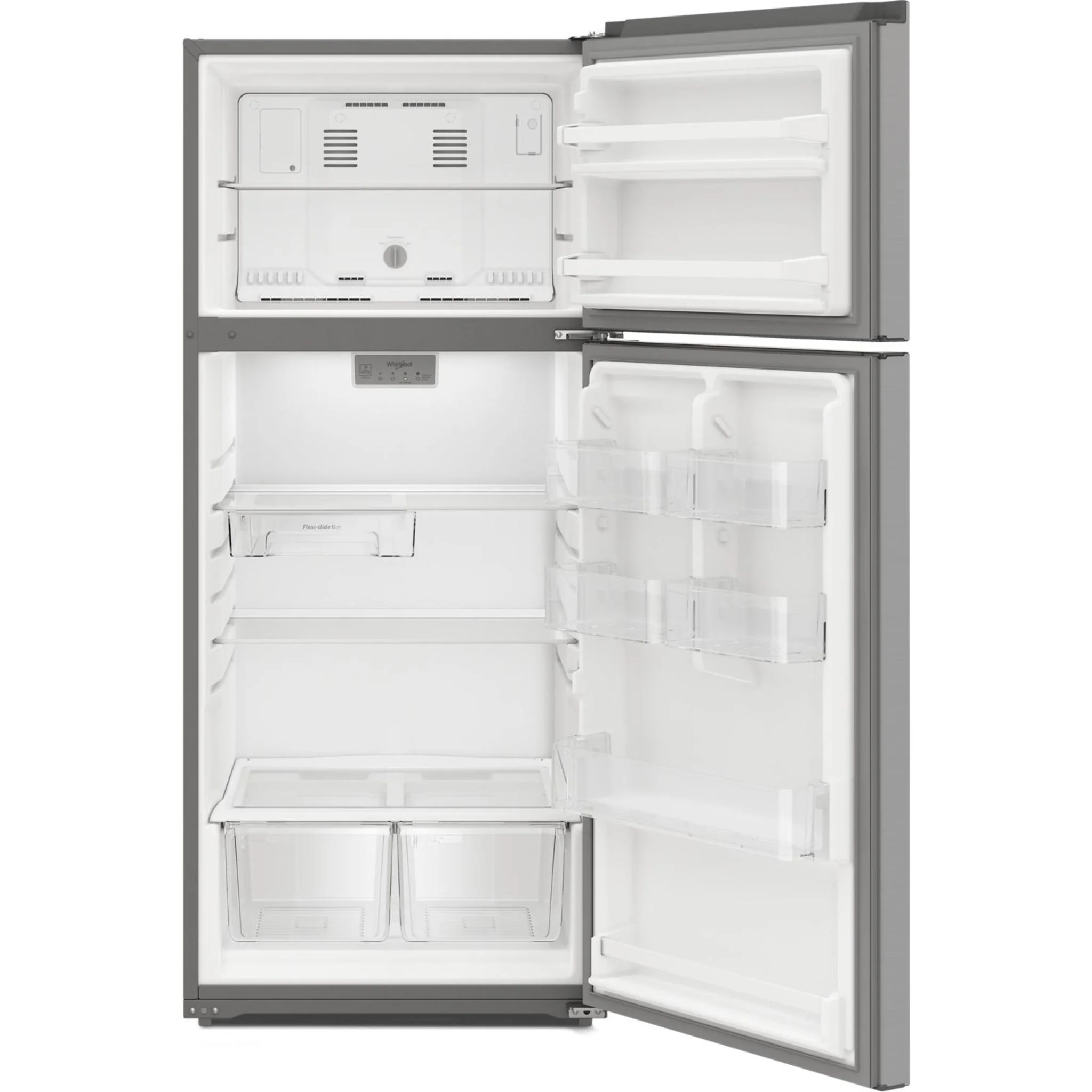 Whirlpool 28-inch Wide Top-Freezer Refrigerator - 16.3 Cu. Ft. -Dolos Steel (WRTX5028PM) - Image 3