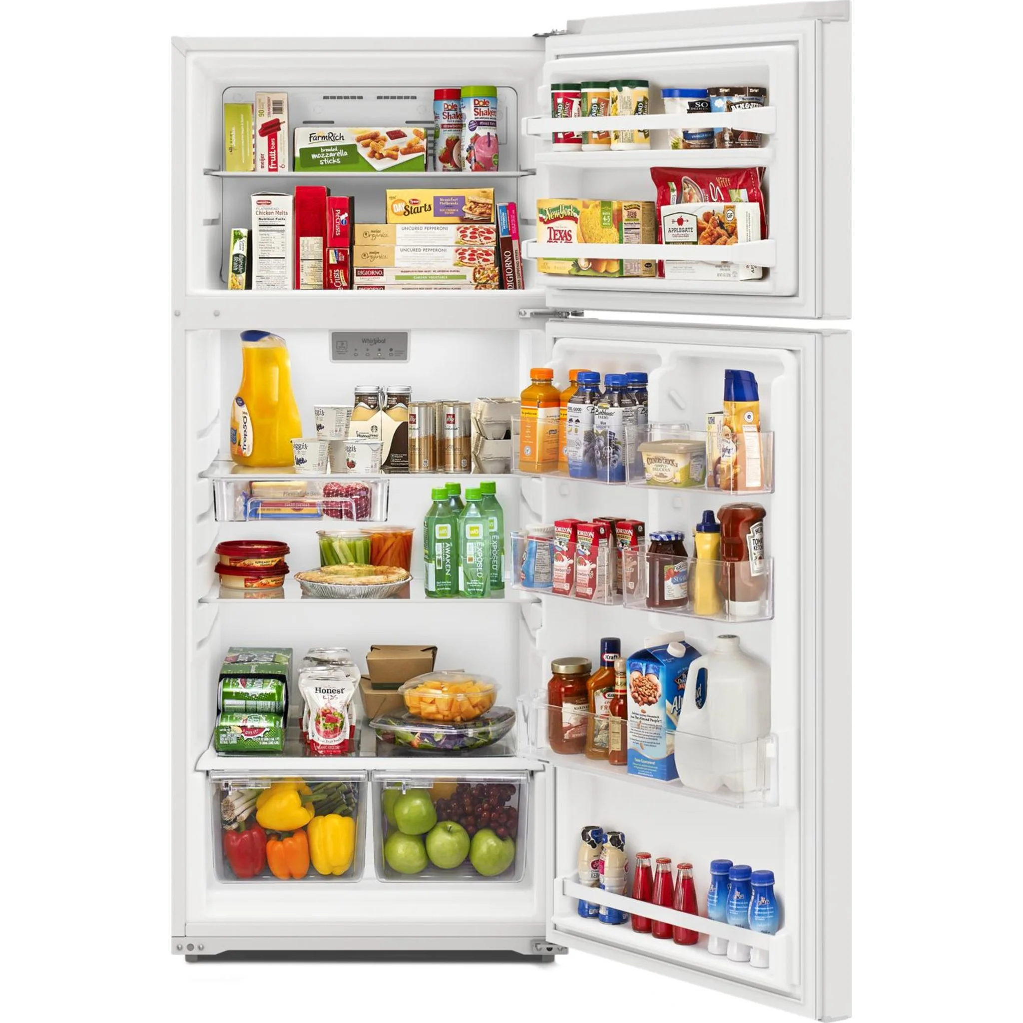 Whirlpool 28-inch Wide Top-Freezer Refrigerator - 16.3 Cu. Ft. -White (WRTX5028PW) - Image 3