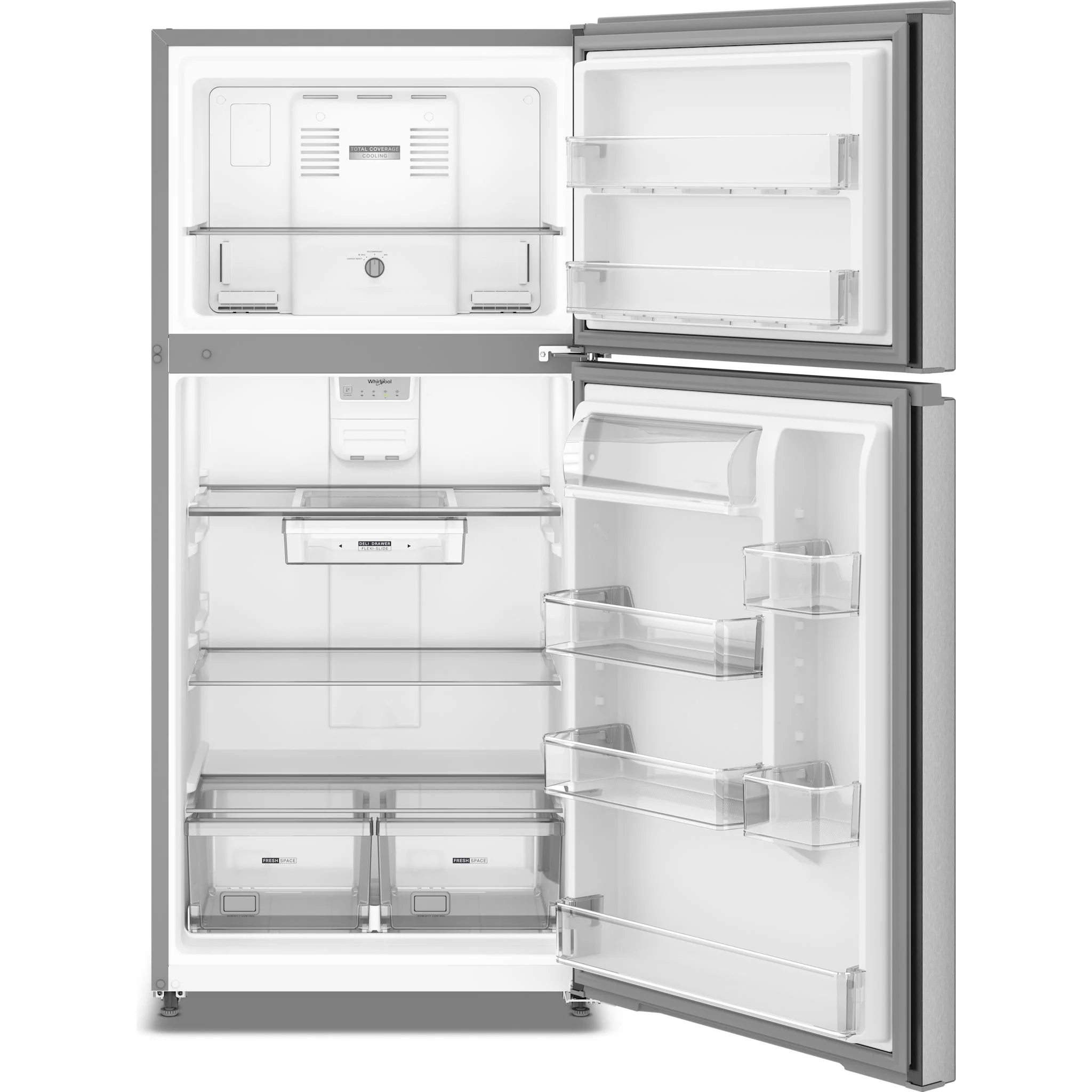 Whirlpool 29.5-inch Wide Top Freezer Refrigerator with Total Coverage Cooling - 19 Cu. Ft. -Fingerprint-Resistant Stainless Finish (WRTX5419SZ) - Image 8