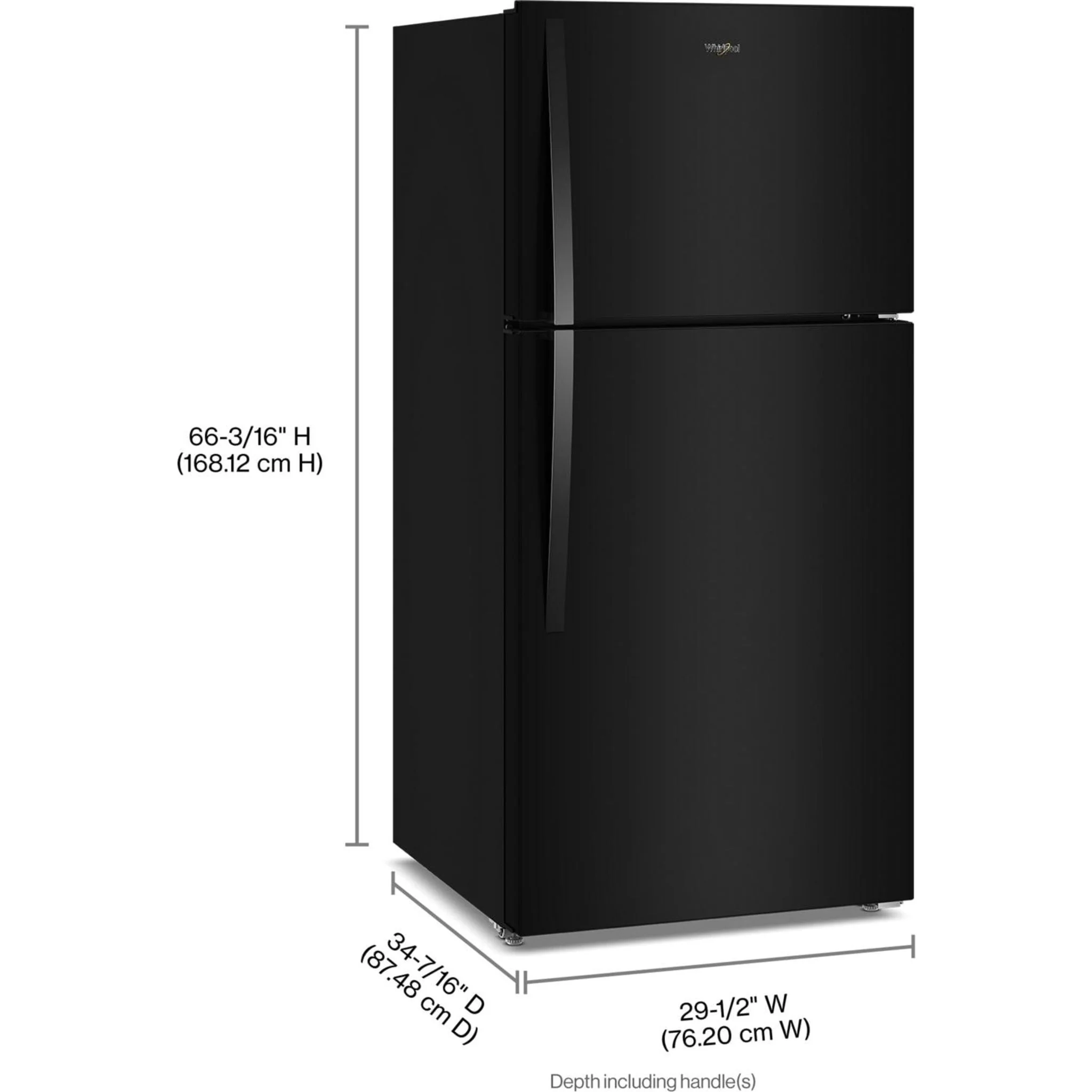 Whirlpool Top Mount Fridge (WRTX7419SB) - Black - Image 9